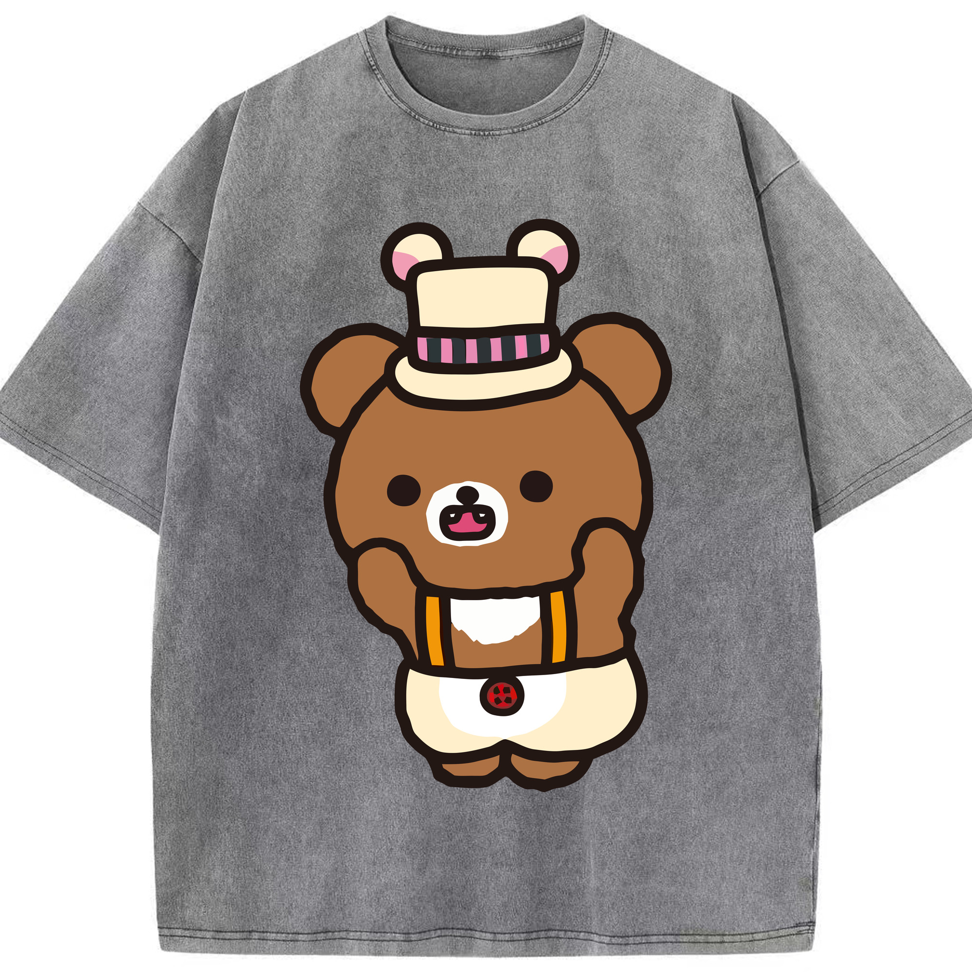 （画像用） リラックマ リラックマ キイロイトリ Rilakkuma Korilakkuma Kiiroitori 綿100% ヴィンテージ風 半袖Tシャツ（フロントプリント）