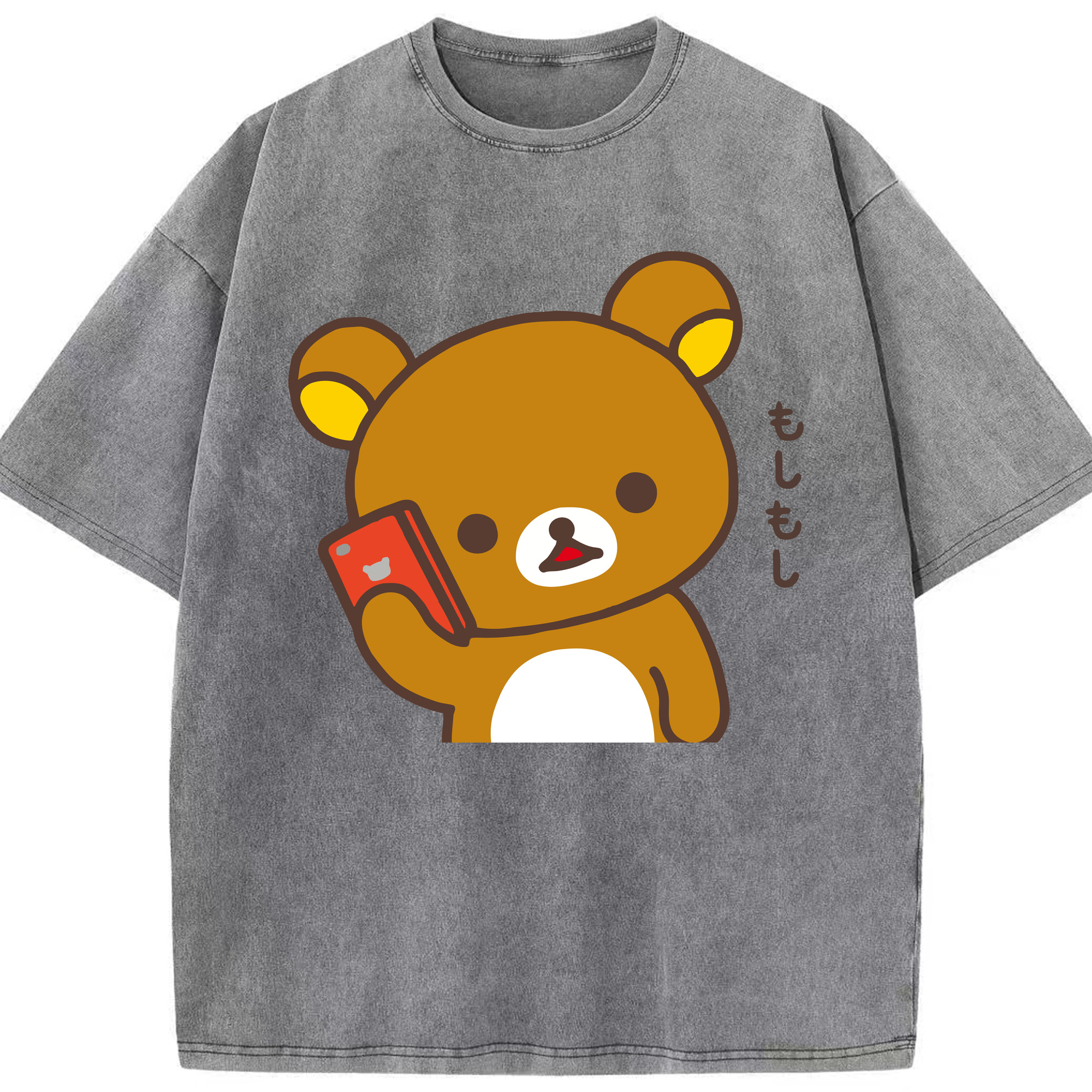 （画像用） リラックマ リラックマ キイロイトリ Rilakkuma Korilakkuma Kiiroitori 綿100% ヴィンテージ風 半袖Tシャツ（フロントプリント）