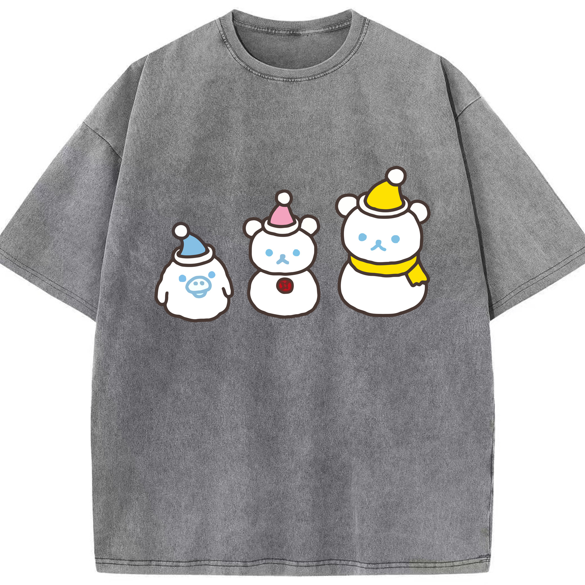 （画像用） リラックマ リラックマ キイロイトリ Rilakkuma Korilakkuma Kiiroitori 綿100% ヴィンテージ風 半袖Tシャツ（フロントプリント）