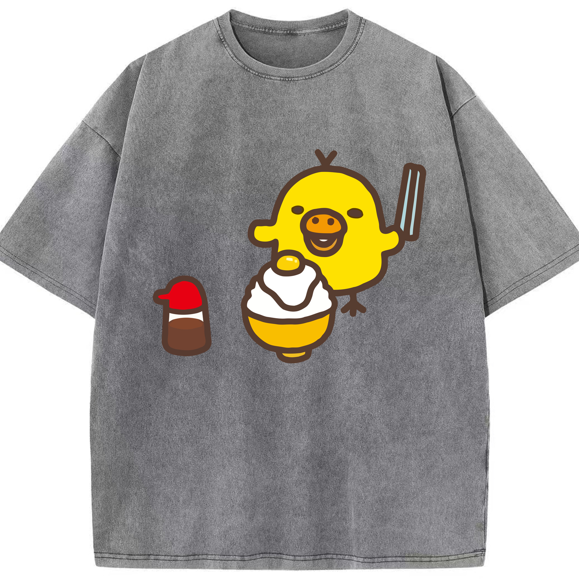 （画像用） リラックマ リラックマ キイロイトリ Rilakkuma Korilakkuma Kiiroitori 綿100% ヴィンテージ風 半袖Tシャツ（フロントプリント）