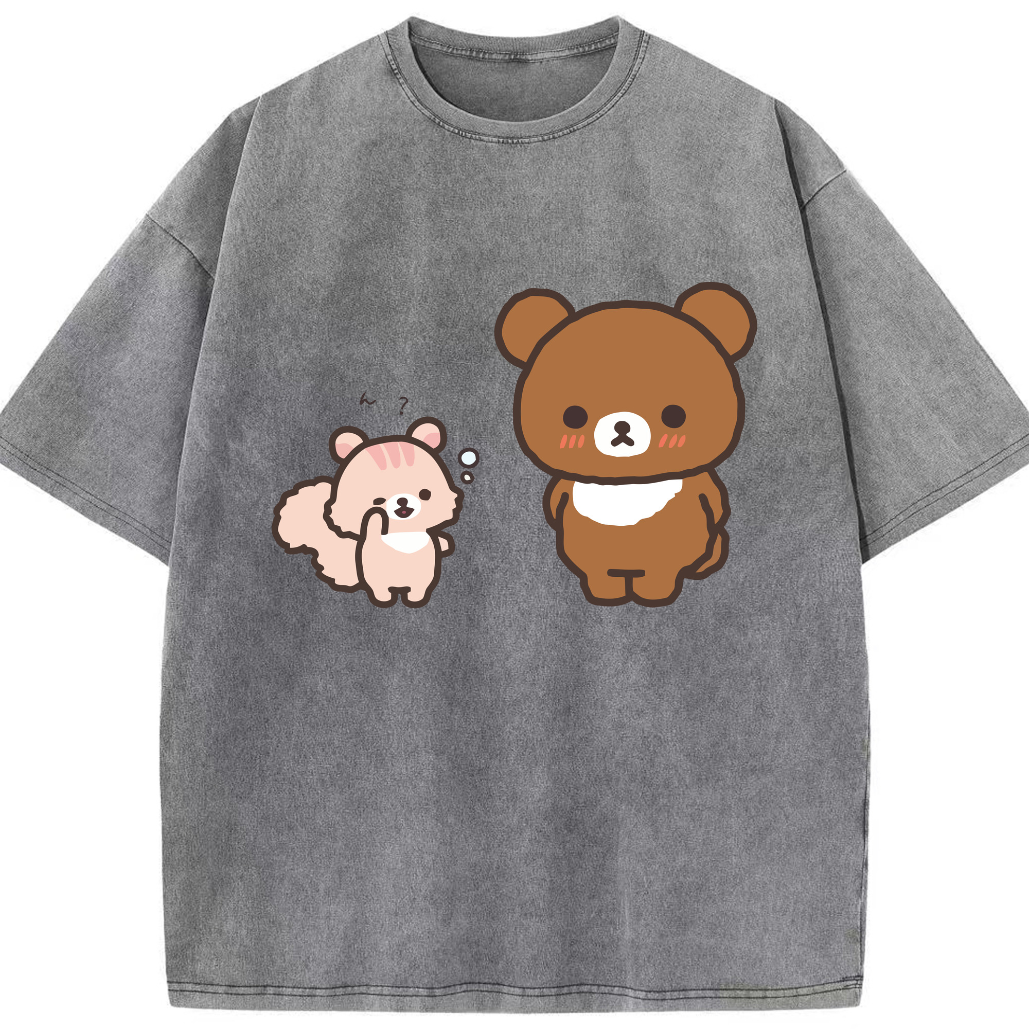 （画像用） リラックマ リラックマ キイロイトリ Rilakkuma Korilakkuma Kiiroitori 綿100% ヴィンテージ風 半袖Tシャツ（フロントプリント）