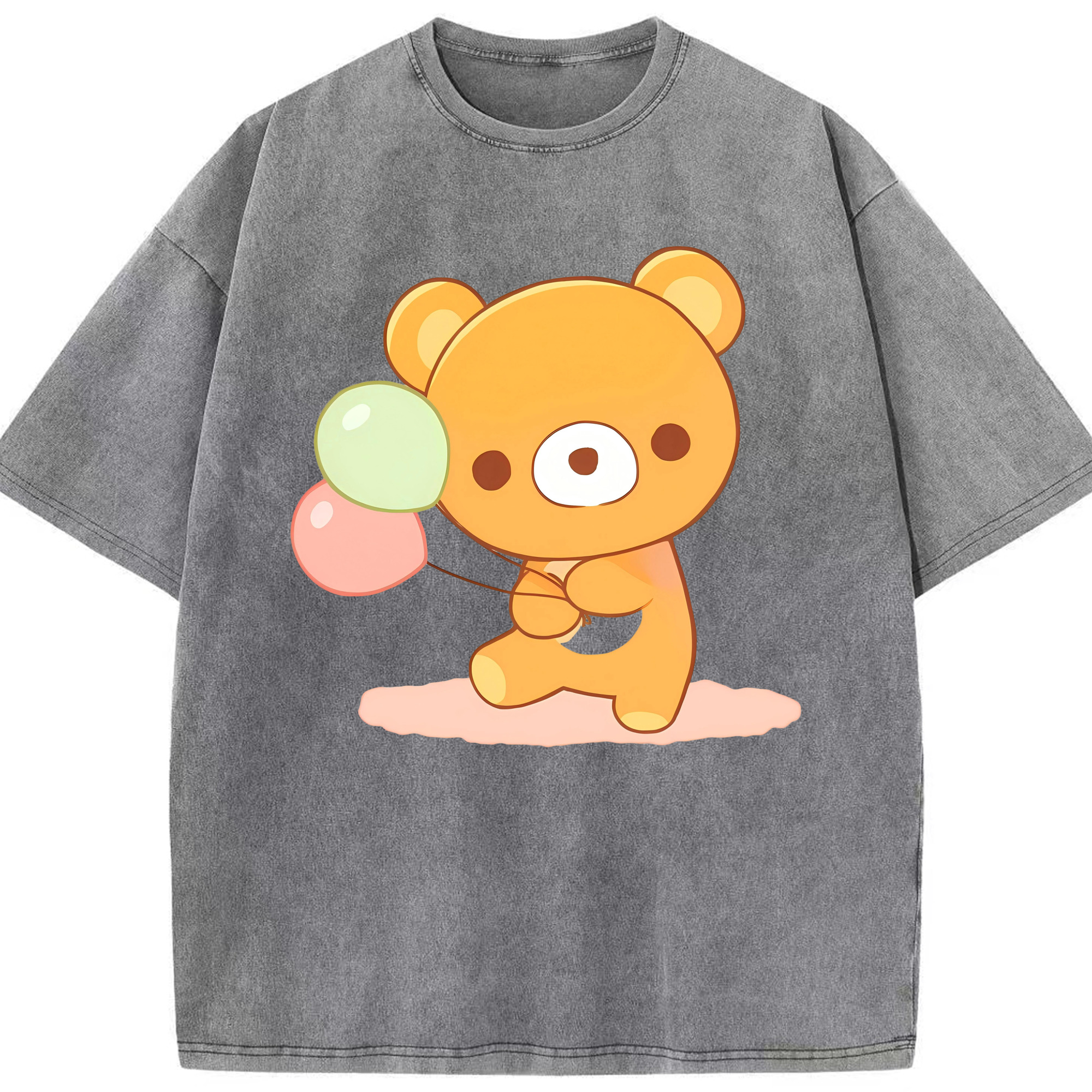 （画像用） リラックマ リラックマ キイロイトリ Rilakkuma Korilakkuma Kiiroitori 綿100% ヴィンテージ風 半袖Tシャツ（フロントプリント）