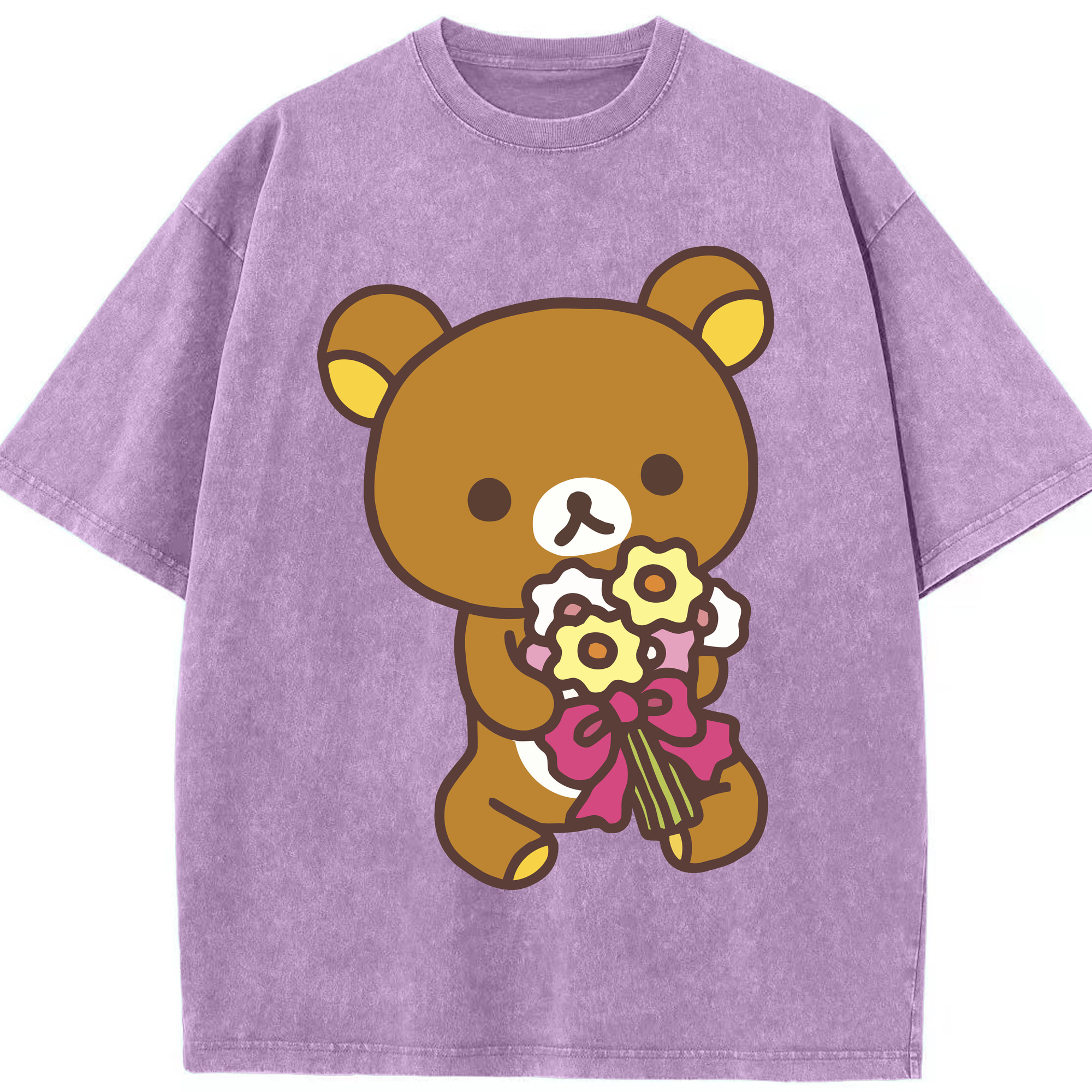 （画像用） リラックマ リラックマ キイロイトリ Rilakkuma Korilakkuma Kiiroitori 綿100% ヴィンテージ風 半袖Tシャツ（フロントプリント）