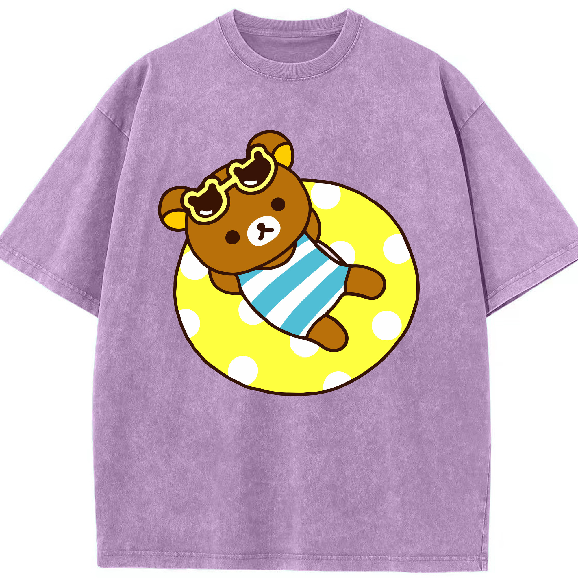 （画像用） リラックマ リラックマ キイロイトリ Rilakkuma Korilakkuma Kiiroitori 綿100% ヴィンテージ風 半袖Tシャツ（フロントプリント）