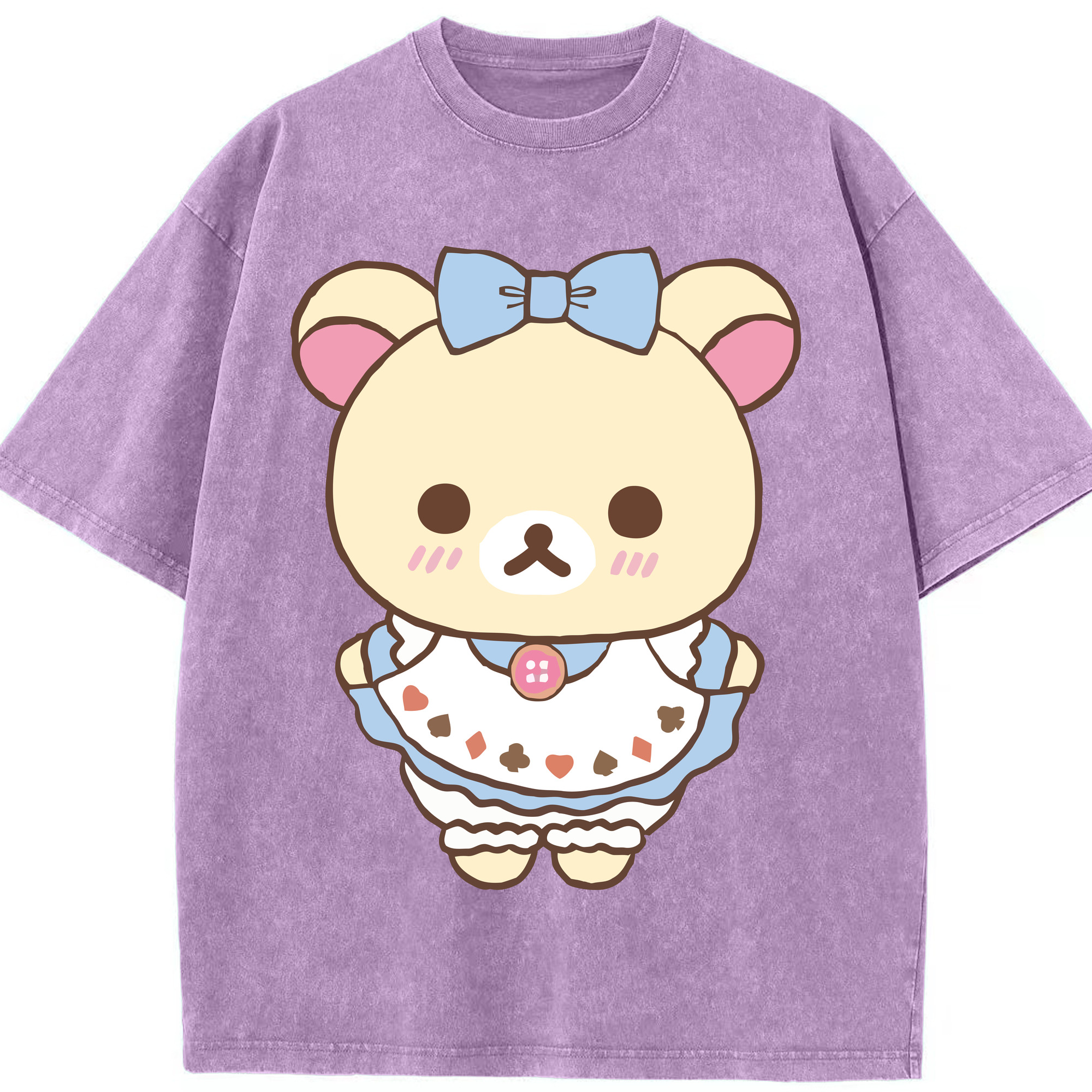 （画像用） リラックマ リラックマ キイロイトリ Rilakkuma Korilakkuma Kiiroitori 綿100% ヴィンテージ風 半袖Tシャツ（フロントプリント）