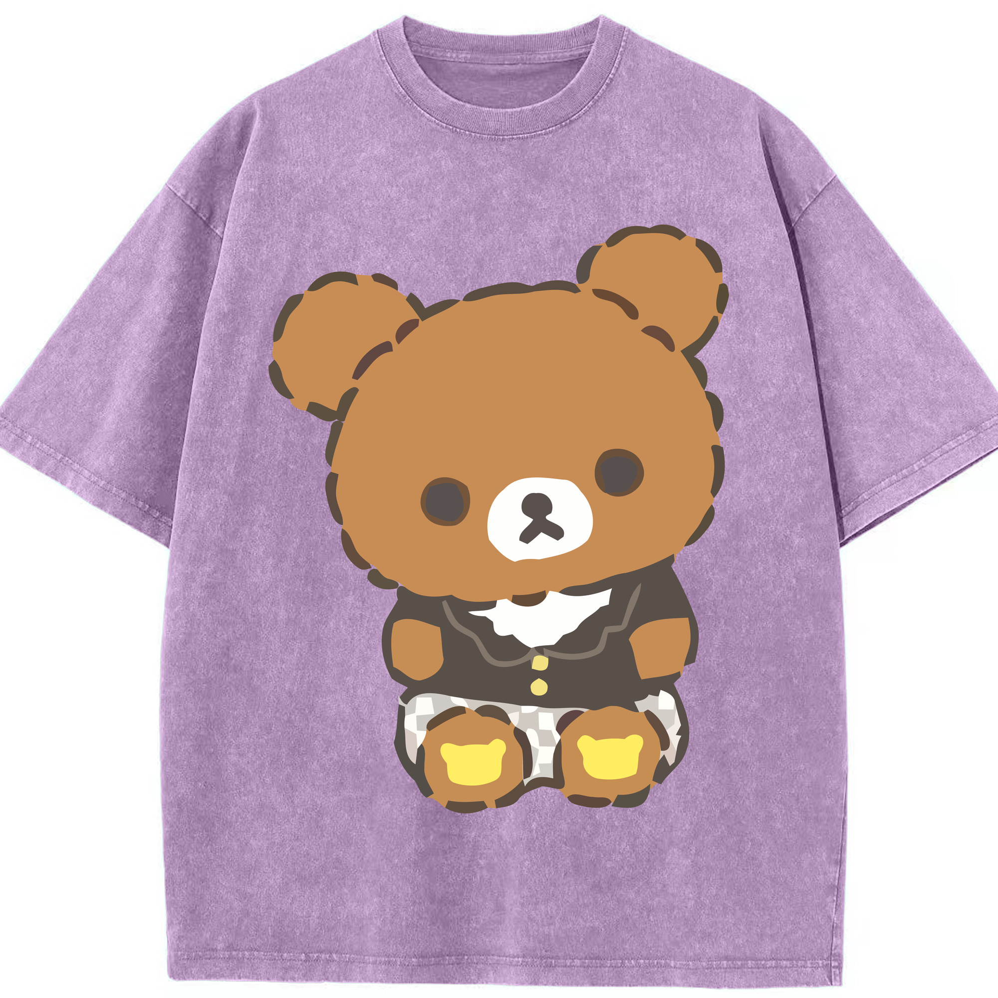 （画像用） リラックマ リラックマ キイロイトリ Rilakkuma Korilakkuma Kiiroitori 綿100% ヴィンテージ風 半袖Tシャツ（フロントプリント）