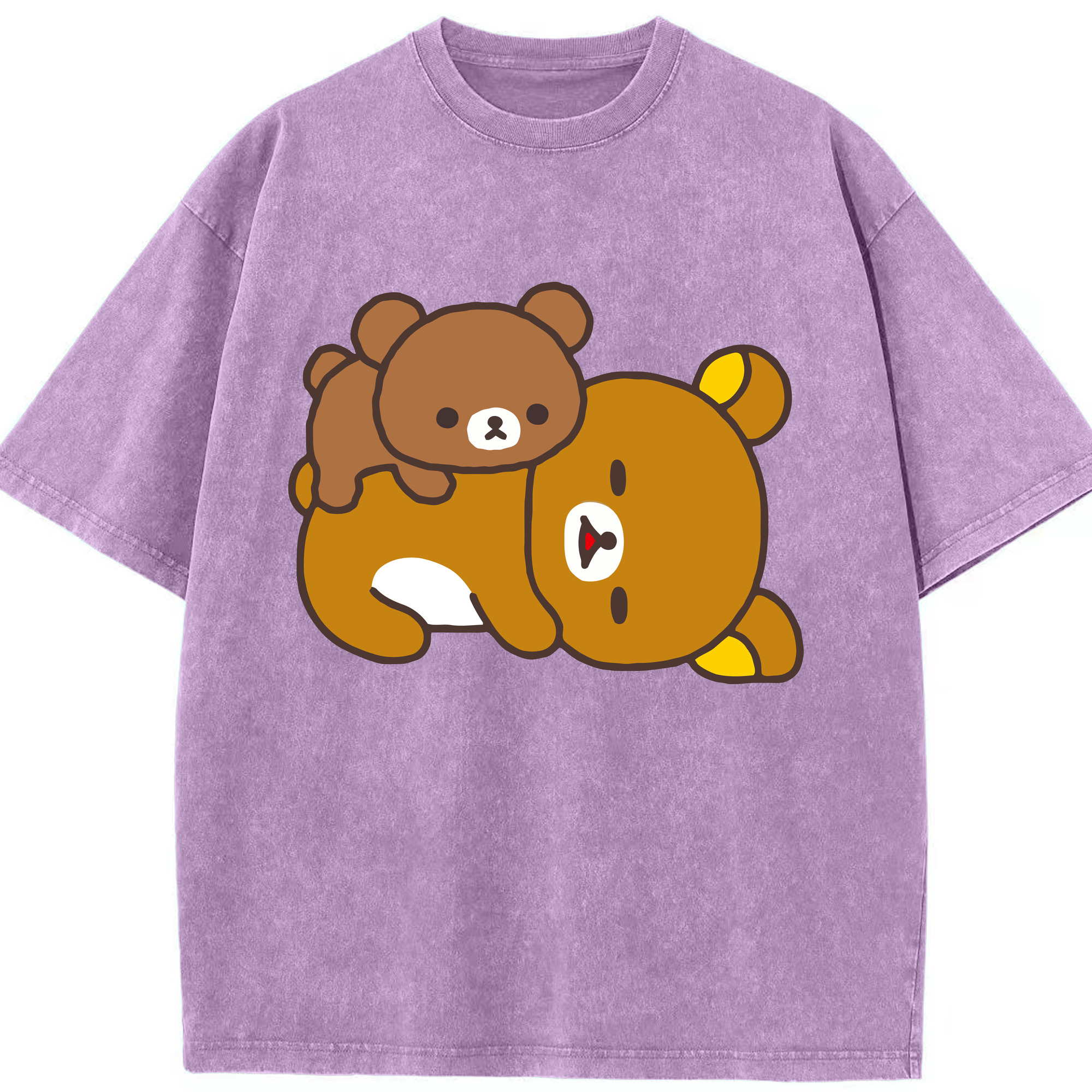 （画像用） リラックマ リラックマ キイロイトリ Rilakkuma Korilakkuma Kiiroitori 綿100% ヴィンテージ風 半袖Tシャツ（フロントプリント）