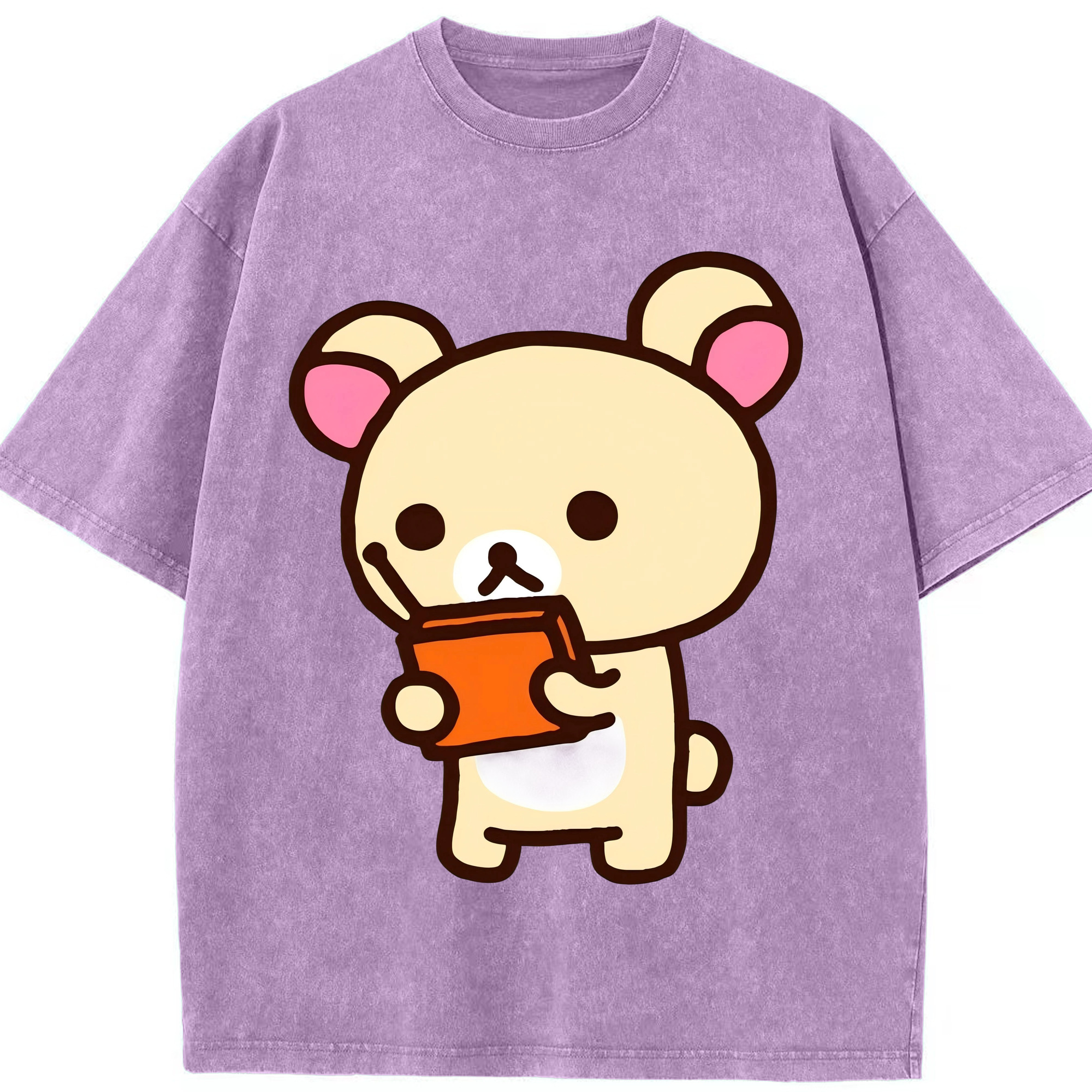 （画像用） リラックマ リラックマ キイロイトリ Rilakkuma Korilakkuma Kiiroitori 綿100% ヴィンテージ風 半袖Tシャツ（フロントプリント）