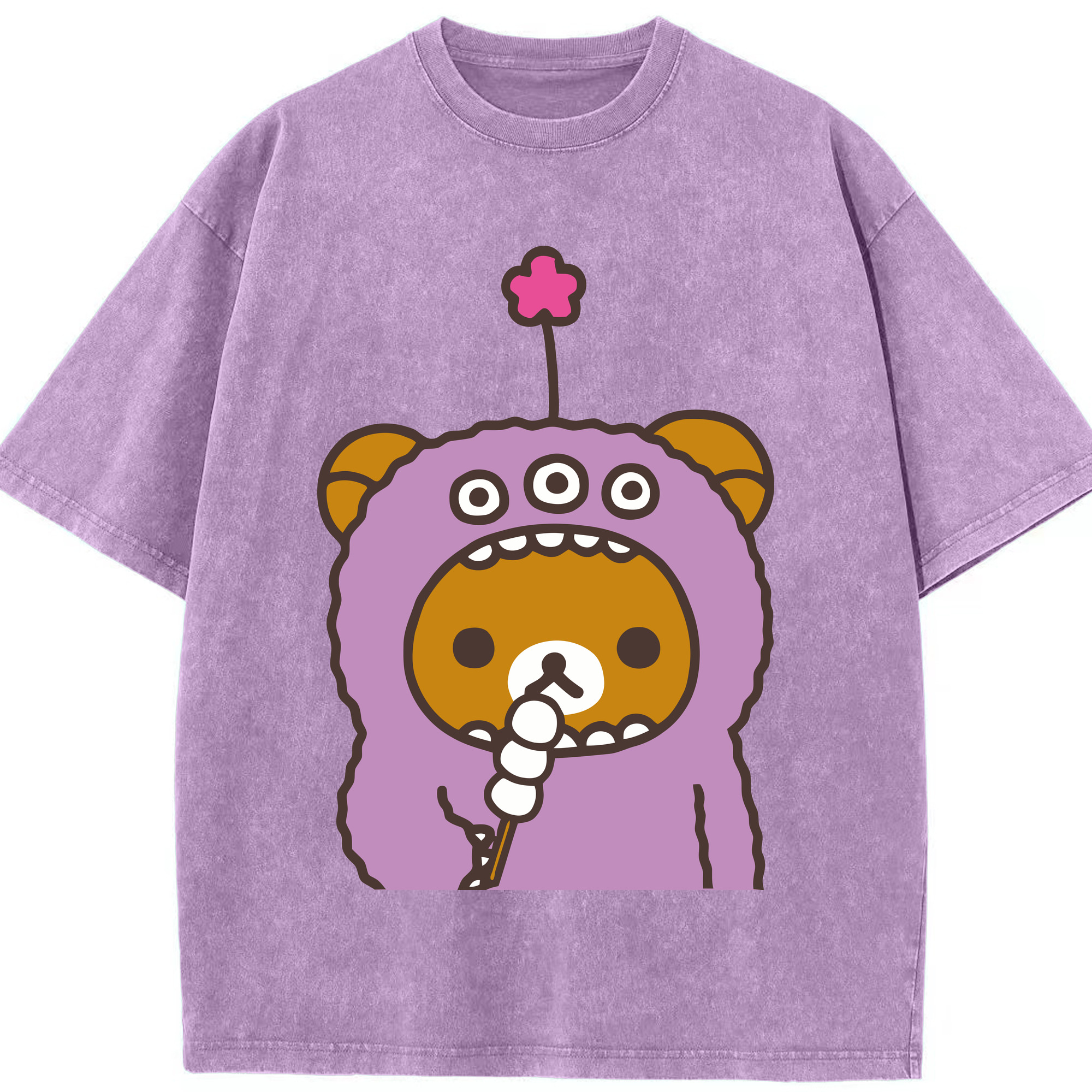 （画像用） リラックマ リラックマ キイロイトリ Rilakkuma Korilakkuma Kiiroitori 綿100% ヴィンテージ風 半袖Tシャツ（フロントプリント）