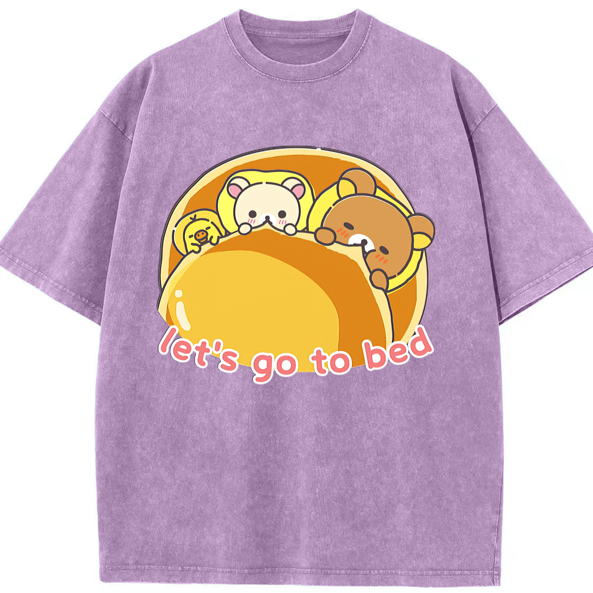 （画像用） リラックマ リラックマ キイロイトリ Rilakkuma Korilakkuma Kiiroitori 綿100% ヴィンテージ風 半袖Tシャツ（フロントプリント）