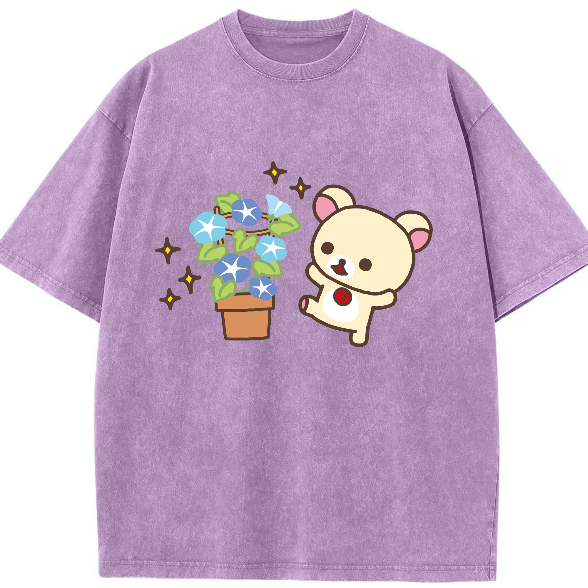 （画像用） リラックマ リラックマ キイロイトリ Rilakkuma Korilakkuma Kiiroitori 綿100% ヴィンテージ風 半袖Tシャツ（フロントプリント）