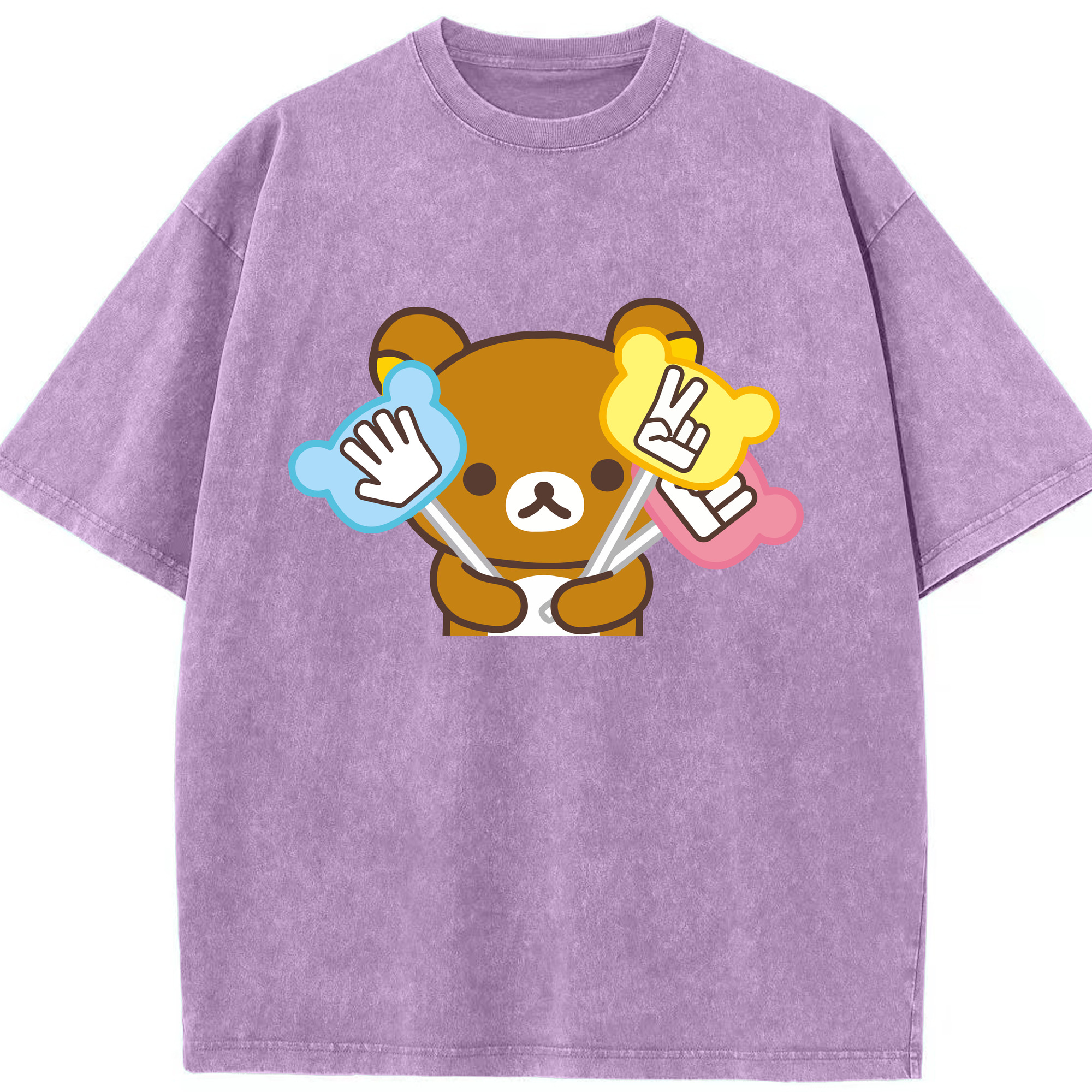 （画像用） リラックマ リラックマ キイロイトリ Rilakkuma Korilakkuma Kiiroitori 綿100% ヴィンテージ風 半袖Tシャツ（フロントプリント）