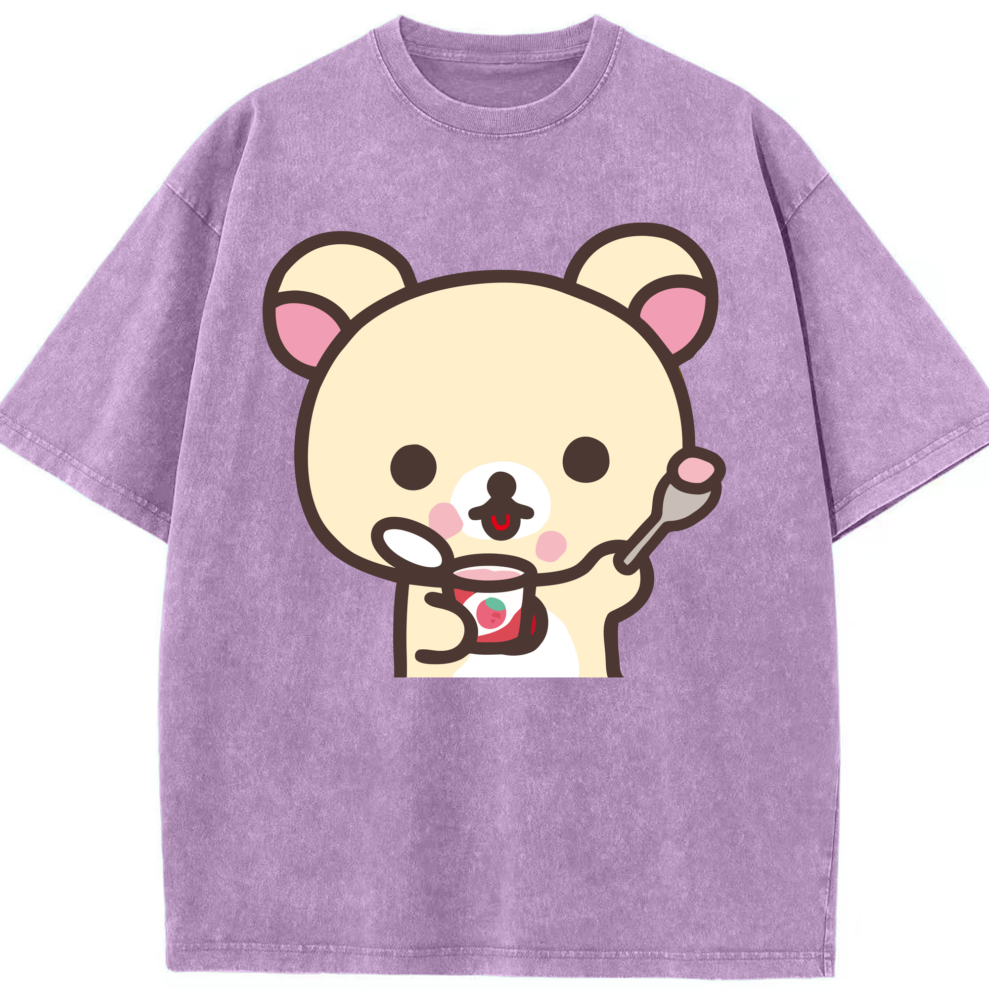 （画像用） リラックマ リラックマ キイロイトリ Rilakkuma Korilakkuma Kiiroitori 綿100% ヴィンテージ風 半袖Tシャツ（フロントプリント）