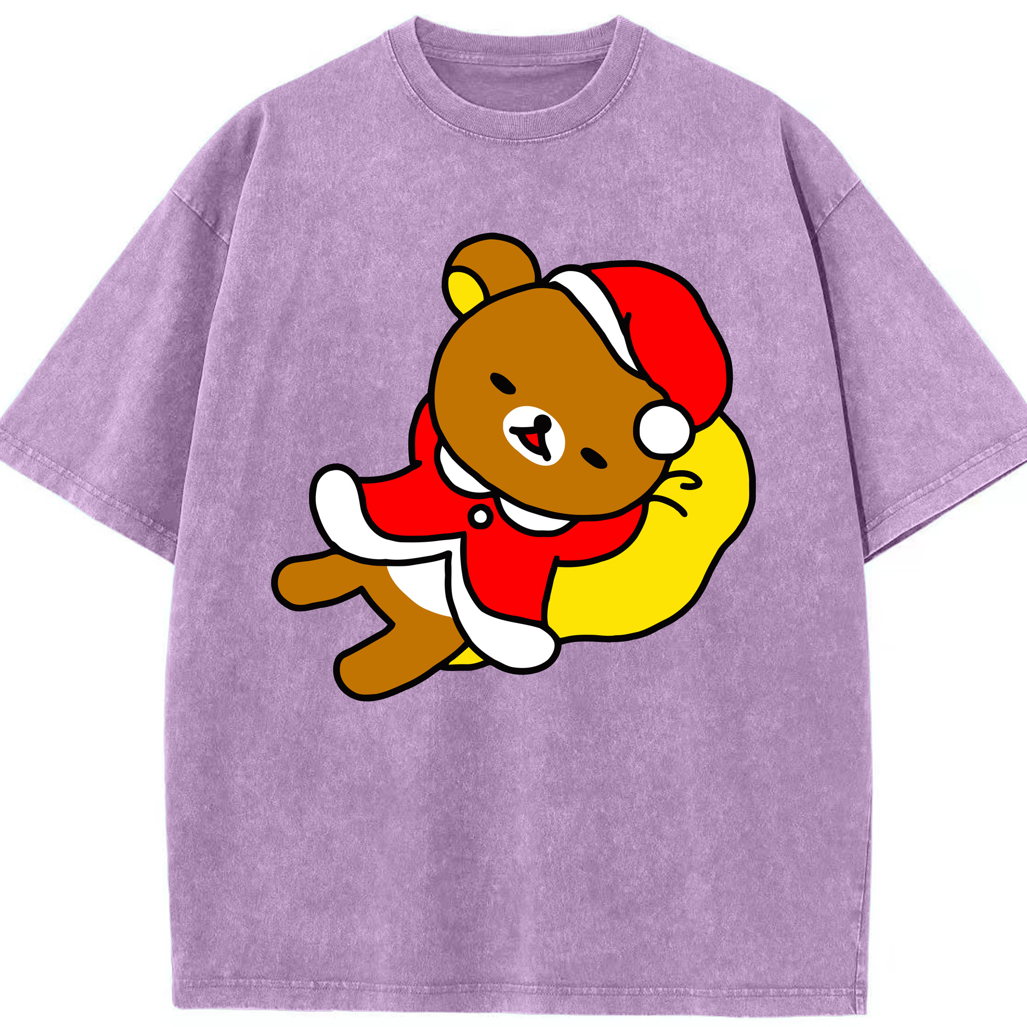 （画像用） リラックマ リラックマ キイロイトリ Rilakkuma Korilakkuma Kiiroitori 綿100% ヴィンテージ風 半袖Tシャツ（フロントプリント）