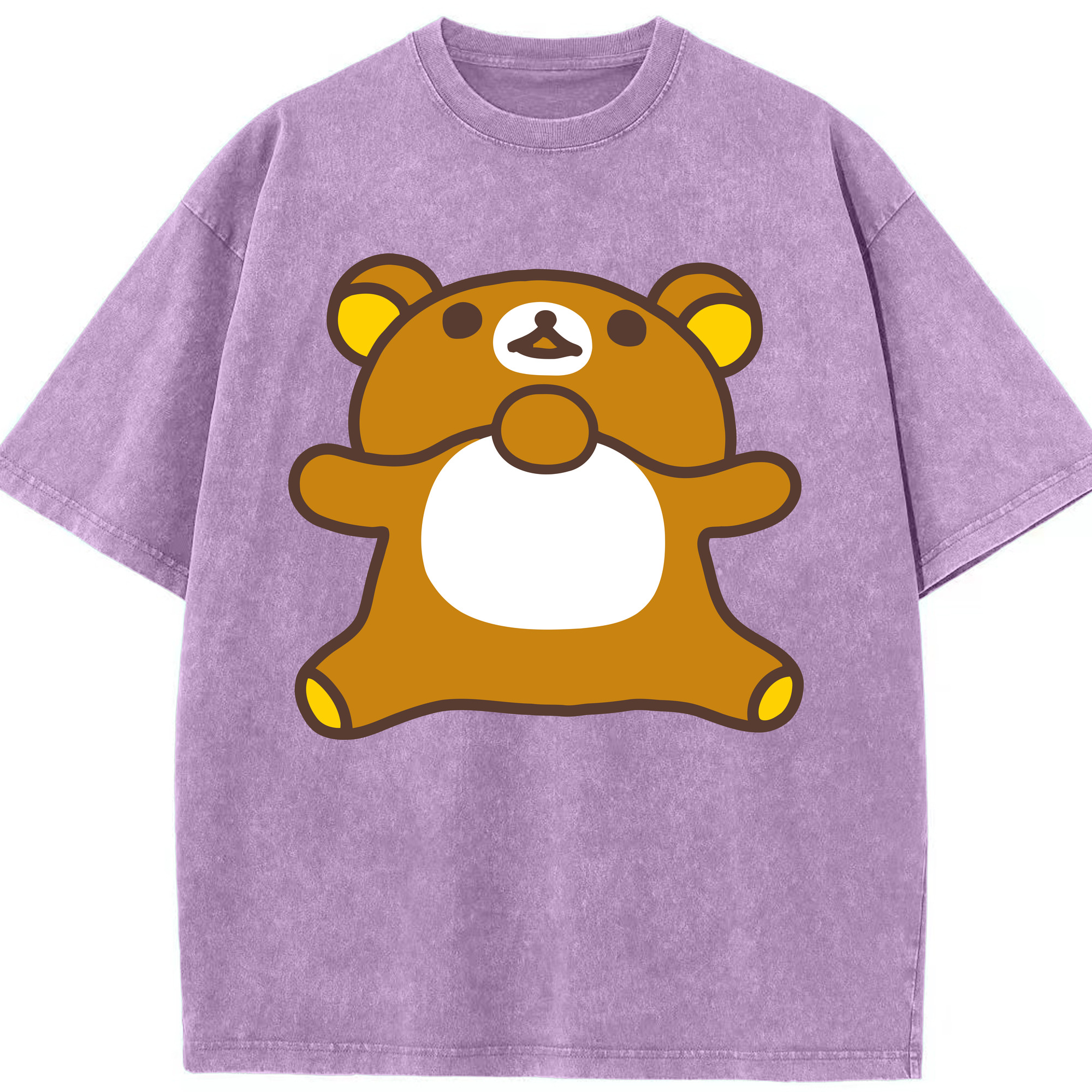 （画像用） リラックマ リラックマ キイロイトリ Rilakkuma Korilakkuma Kiiroitori 綿100% ヴィンテージ風 半袖Tシャツ（フロントプリント）