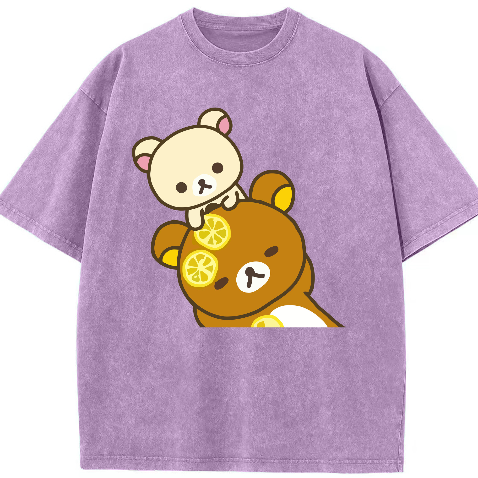 （画像用） リラックマ リラックマ キイロイトリ Rilakkuma Korilakkuma Kiiroitori 綿100% ヴィンテージ風 半袖Tシャツ（フロントプリント）