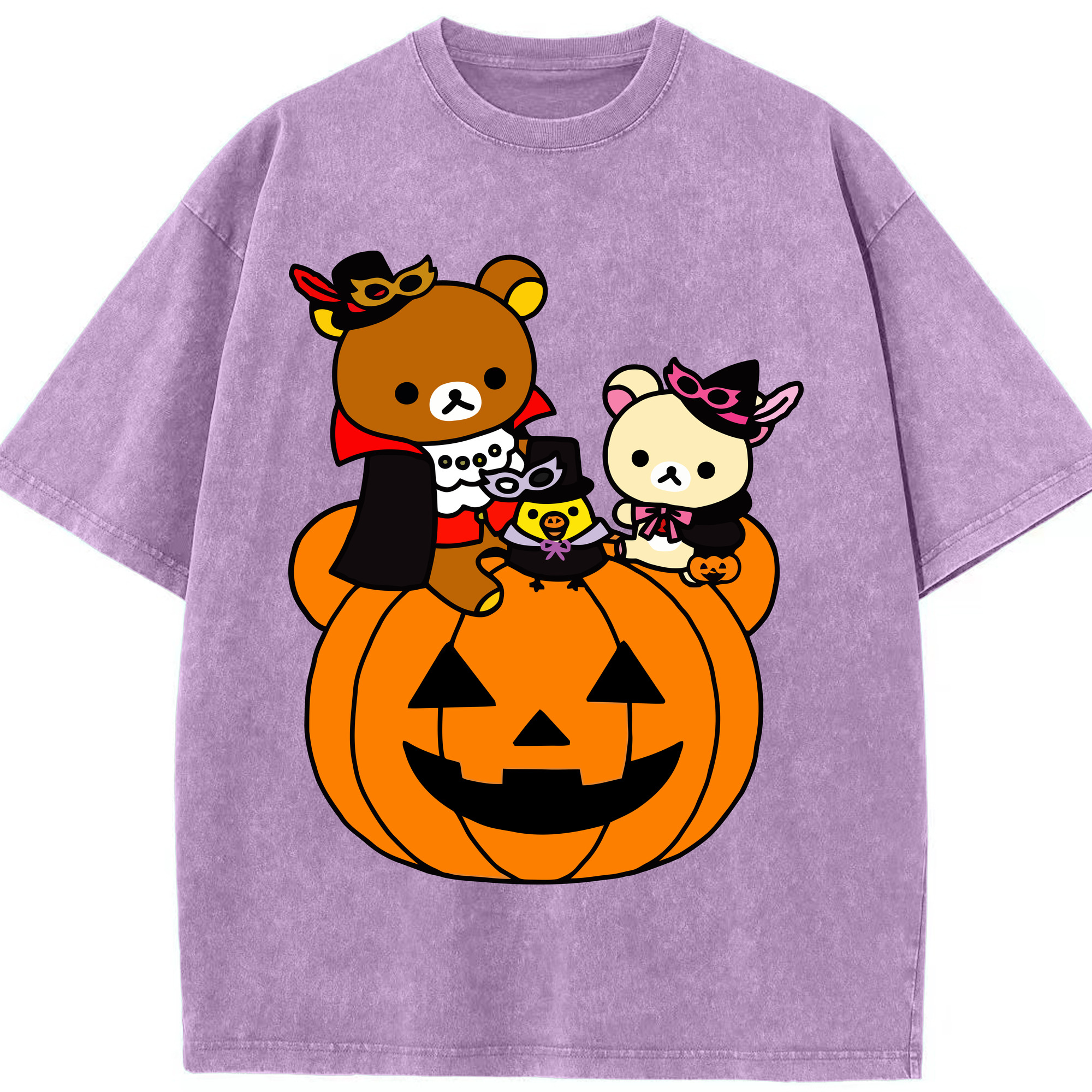 （画像用） リラックマ リラックマ キイロイトリ Rilakkuma Korilakkuma Kiiroitori 綿100% ヴィンテージ風 半袖Tシャツ（フロントプリント）