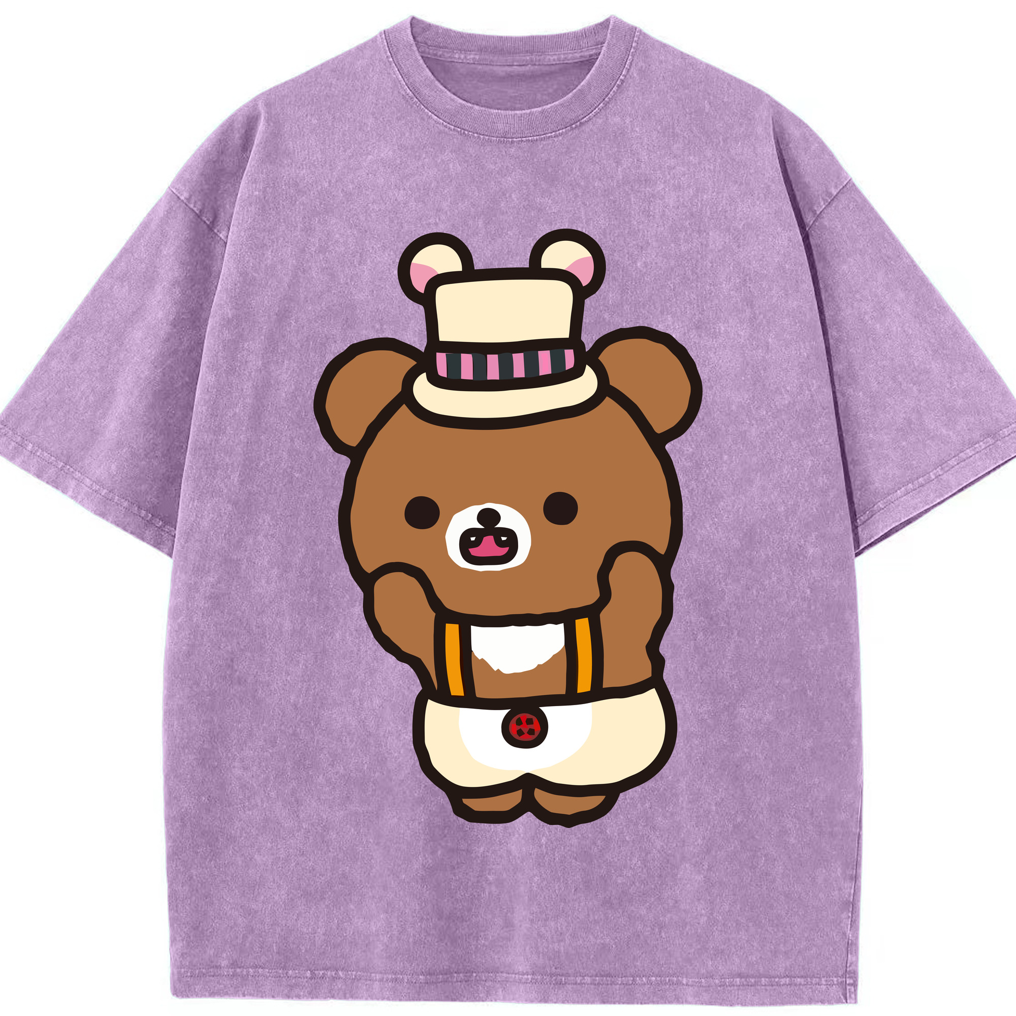 （画像用） リラックマ リラックマ キイロイトリ Rilakkuma Korilakkuma Kiiroitori 綿100% ヴィンテージ風 半袖Tシャツ（フロントプリント）