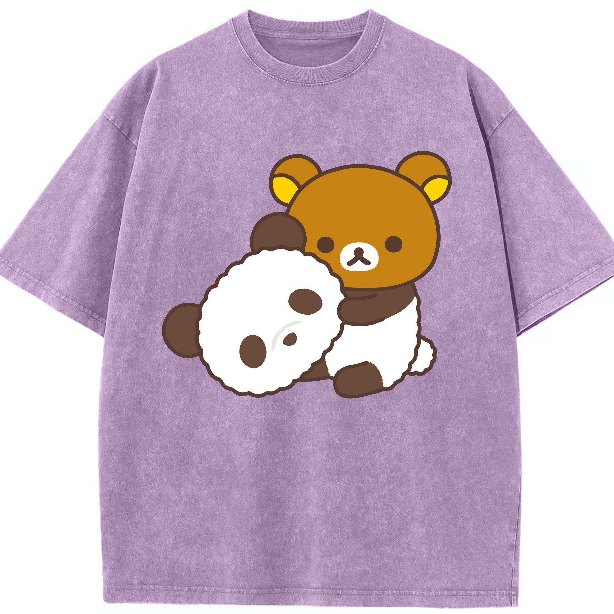 （画像用） リラックマ リラックマ キイロイトリ Rilakkuma Korilakkuma Kiiroitori 綿100% ヴィンテージ風 半袖Tシャツ（フロントプリント）