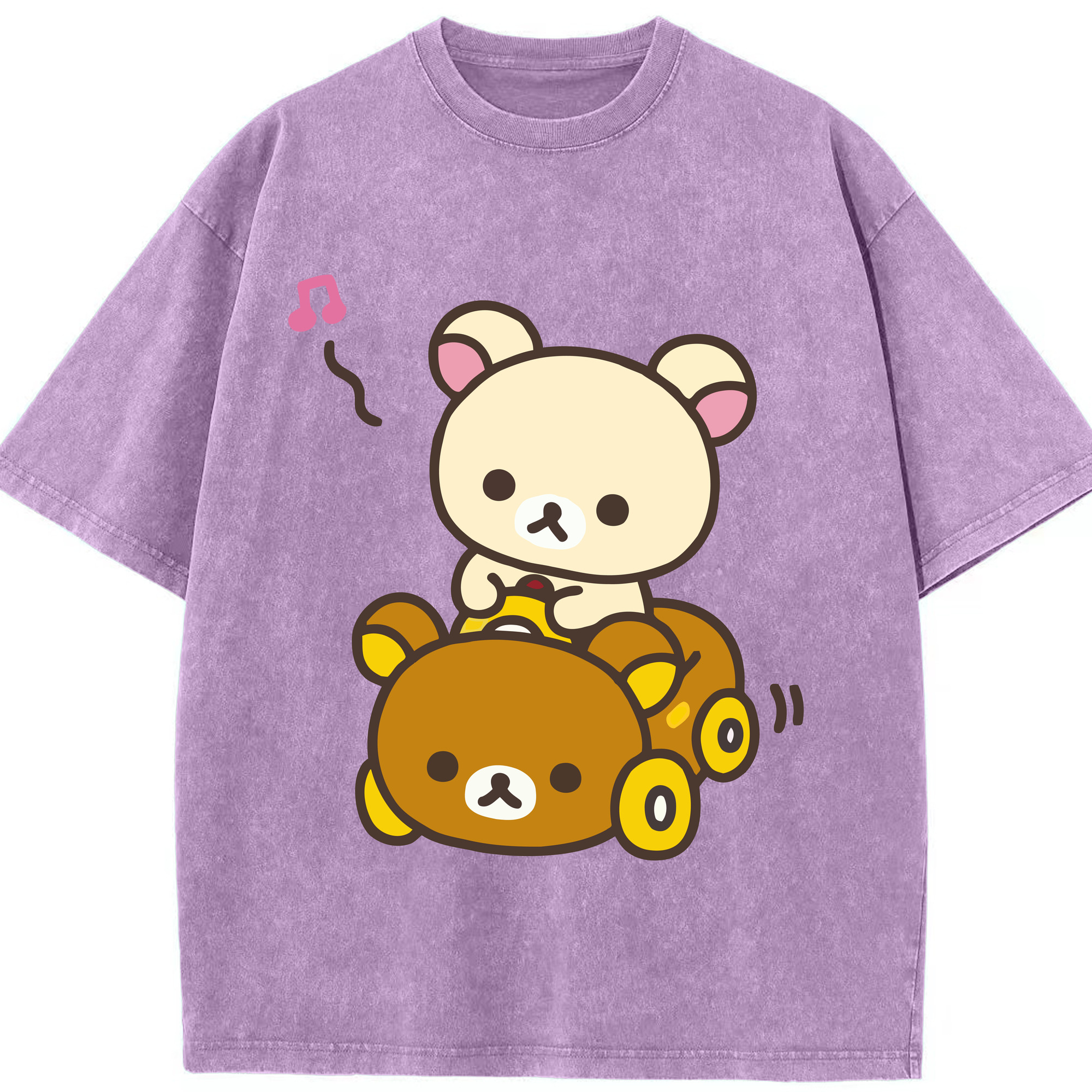 （画像用） リラックマ リラックマ キイロイトリ Rilakkuma Korilakkuma Kiiroitori 綿100% ヴィンテージ風 半袖Tシャツ（フロントプリント）