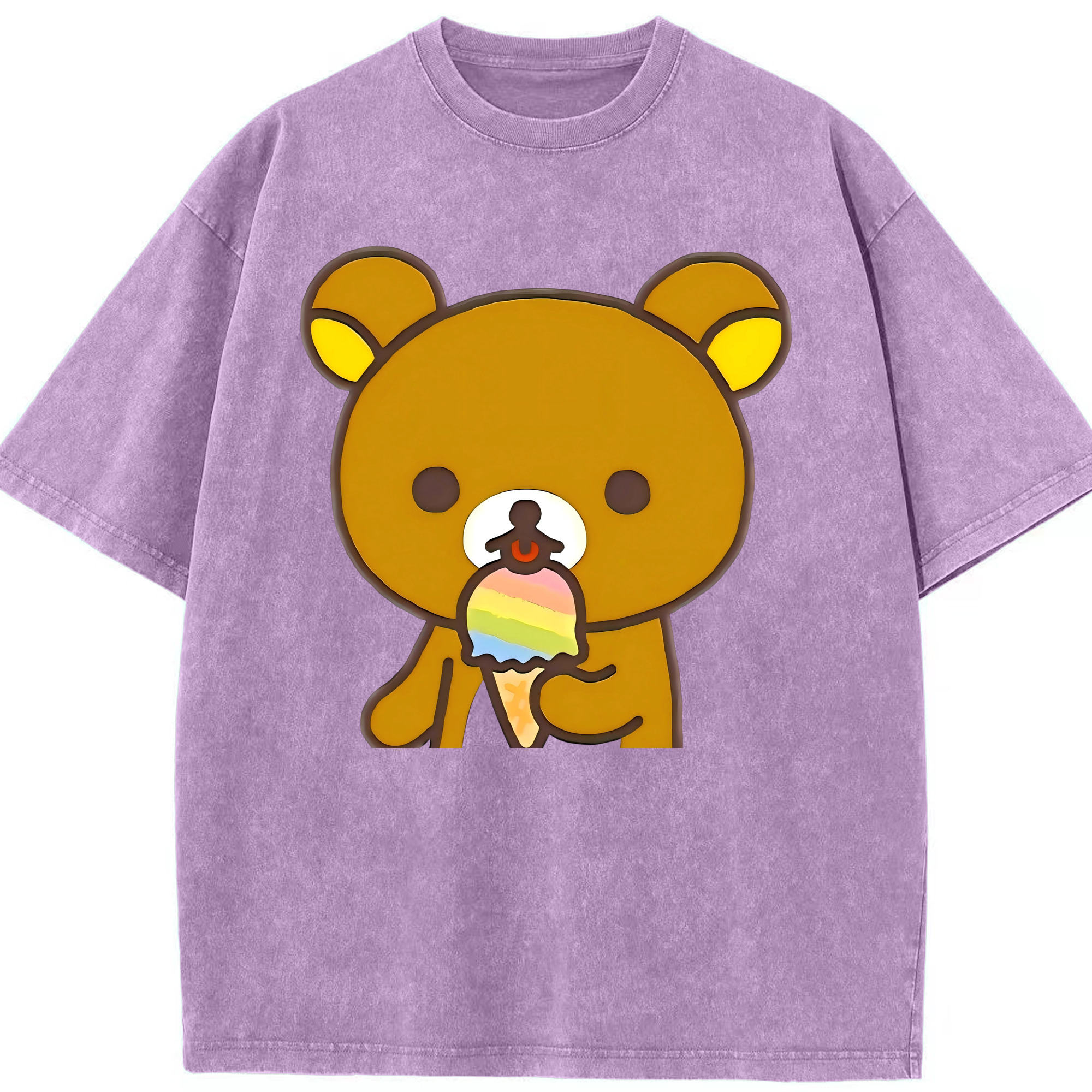 （画像用） リラックマ リラックマ キイロイトリ Rilakkuma Korilakkuma Kiiroitori 綿100% ヴィンテージ風 半袖Tシャツ（フロントプリント）