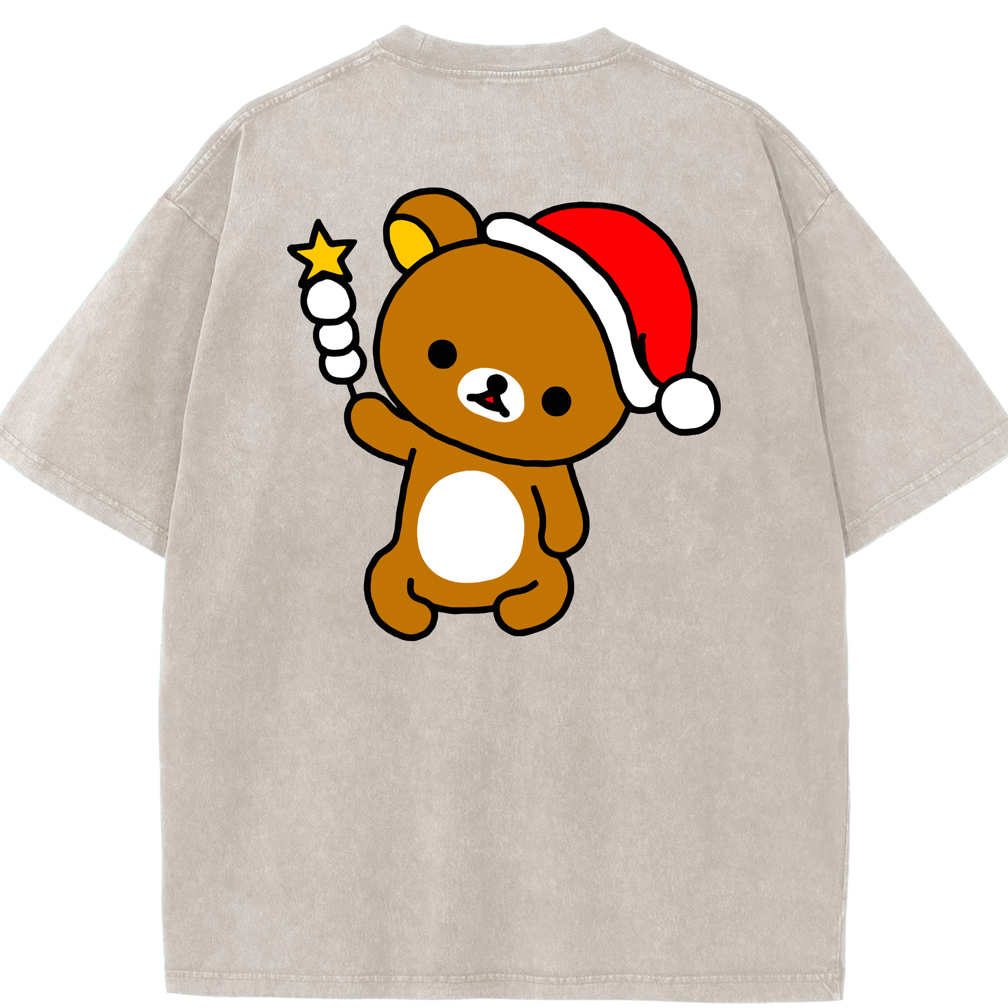（画像用） リラックマ リラックマ キイロイトリ Rilakkuma Korilakkuma Kiiroitori 綿100% ヴィンテージ風 半袖Tシャツ（背面プリント）
