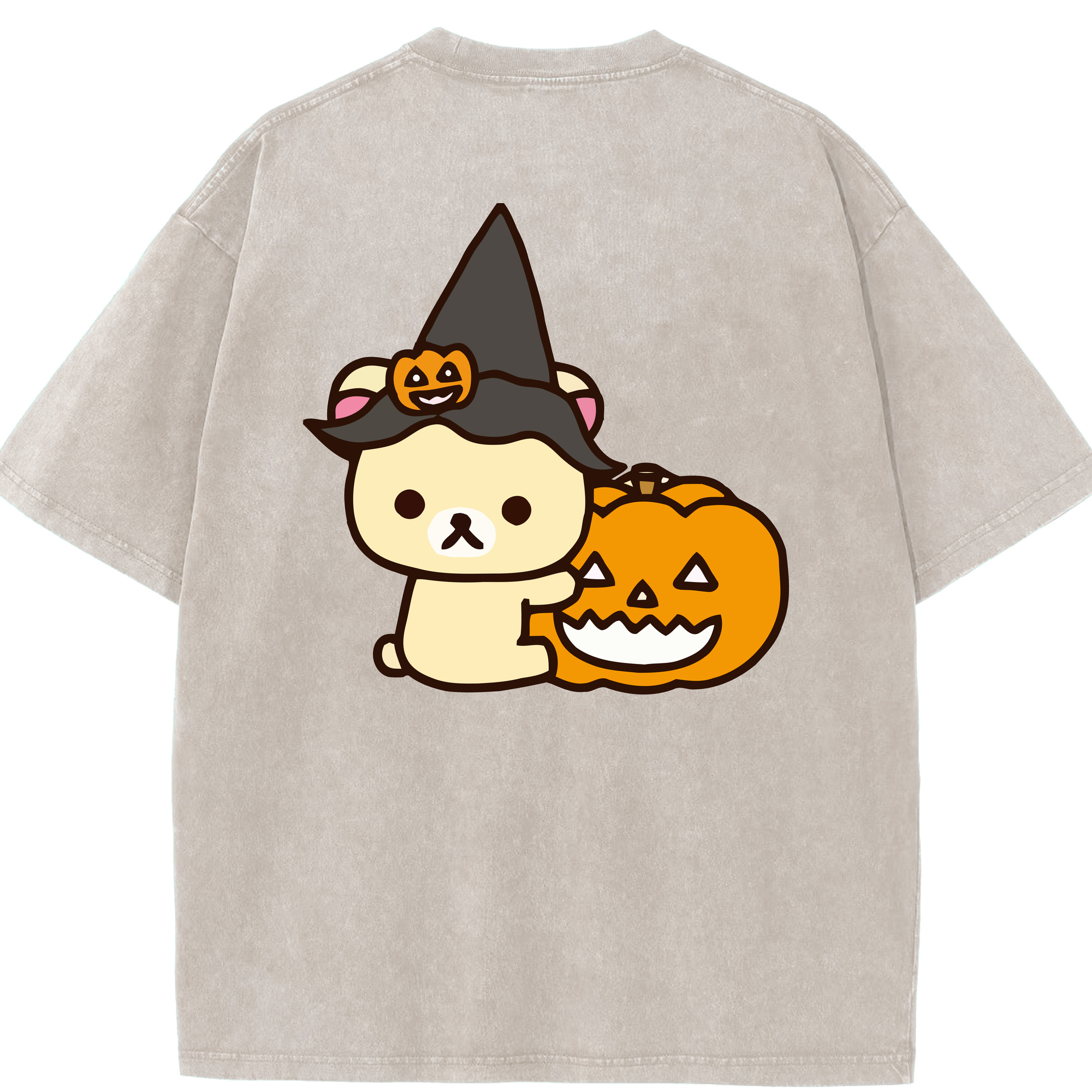 （画像用） リラックマ リラックマ キイロイトリ Rilakkuma Korilakkuma Kiiroitori 綿100% ヴィンテージ風 半袖Tシャツ（背面プリント）