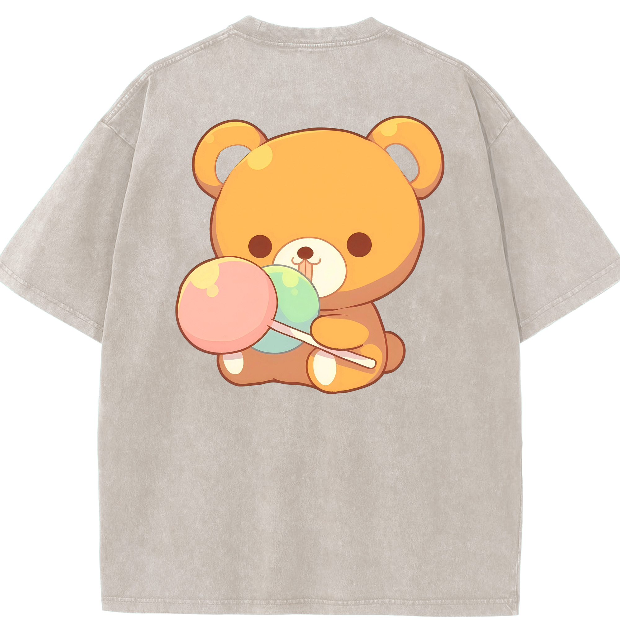 （画像用） リラックマ リラックマ キイロイトリ Rilakkuma Korilakkuma Kiiroitori 綿100% ヴィンテージ風 半袖Tシャツ（背面プリント）