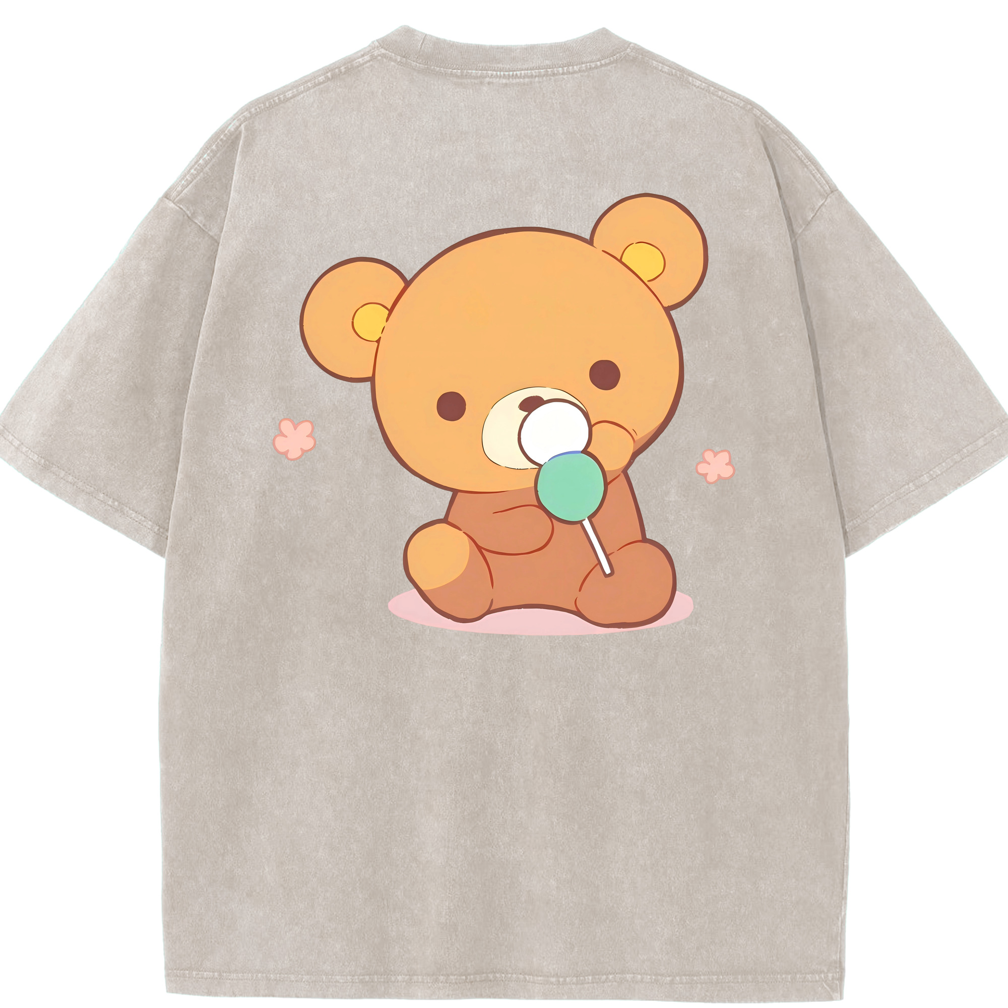 （画像用） リラックマ リラックマ キイロイトリ Rilakkuma Korilakkuma Kiiroitori 綿100% ヴィンテージ風 半袖Tシャツ（背面プリント）