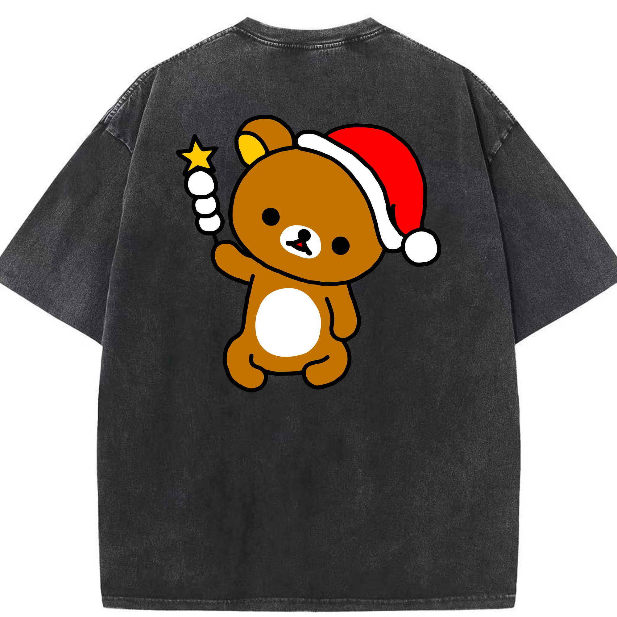 （画像用） リラックマ リラックマ キイロイトリ Rilakkuma Korilakkuma Kiiroitori 綿100% ヴィンテージ風 半袖Tシャツ（背面プリント）