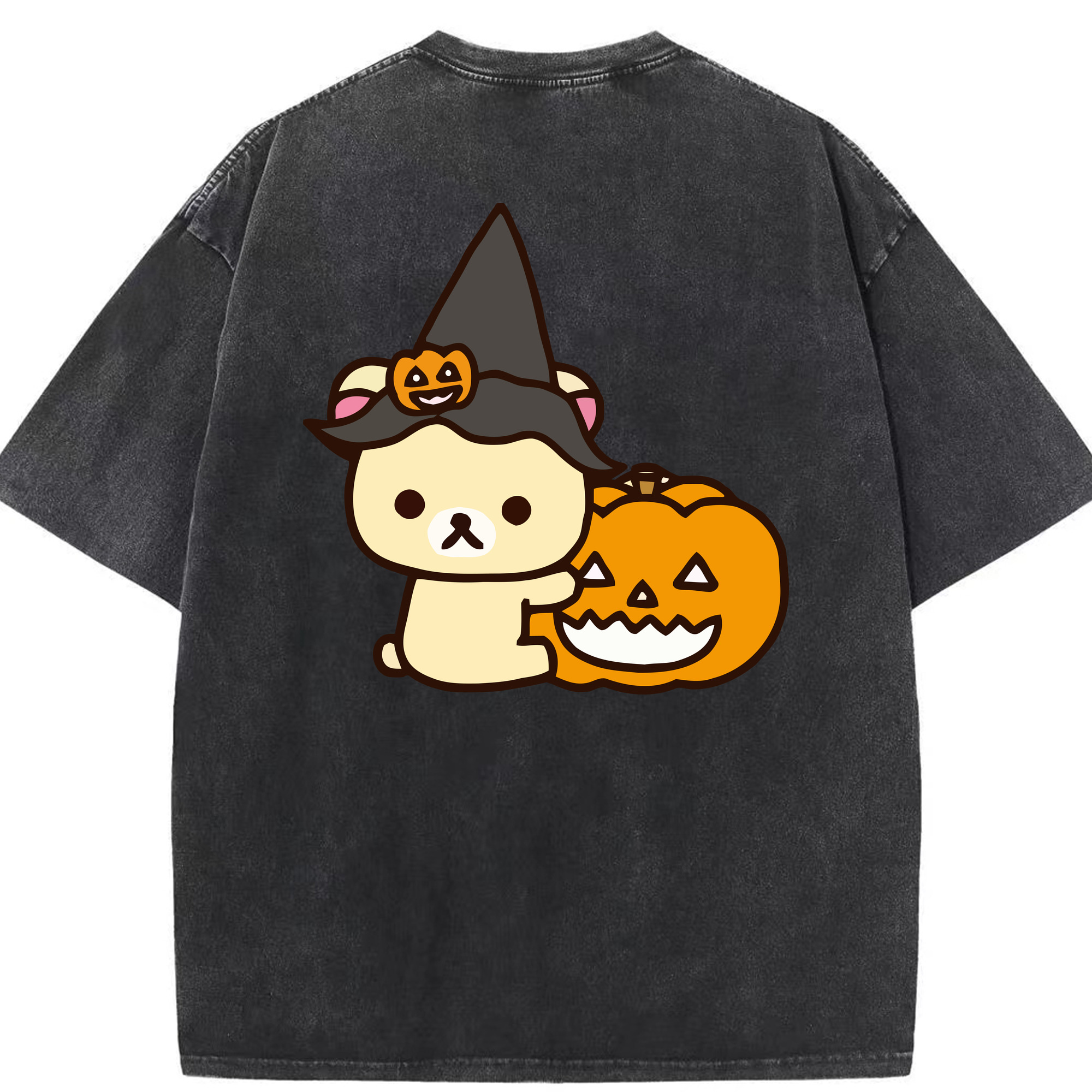 （画像用） リラックマ リラックマ キイロイトリ Rilakkuma Korilakkuma Kiiroitori 綿100% ヴィンテージ風 半袖Tシャツ（背面プリント）