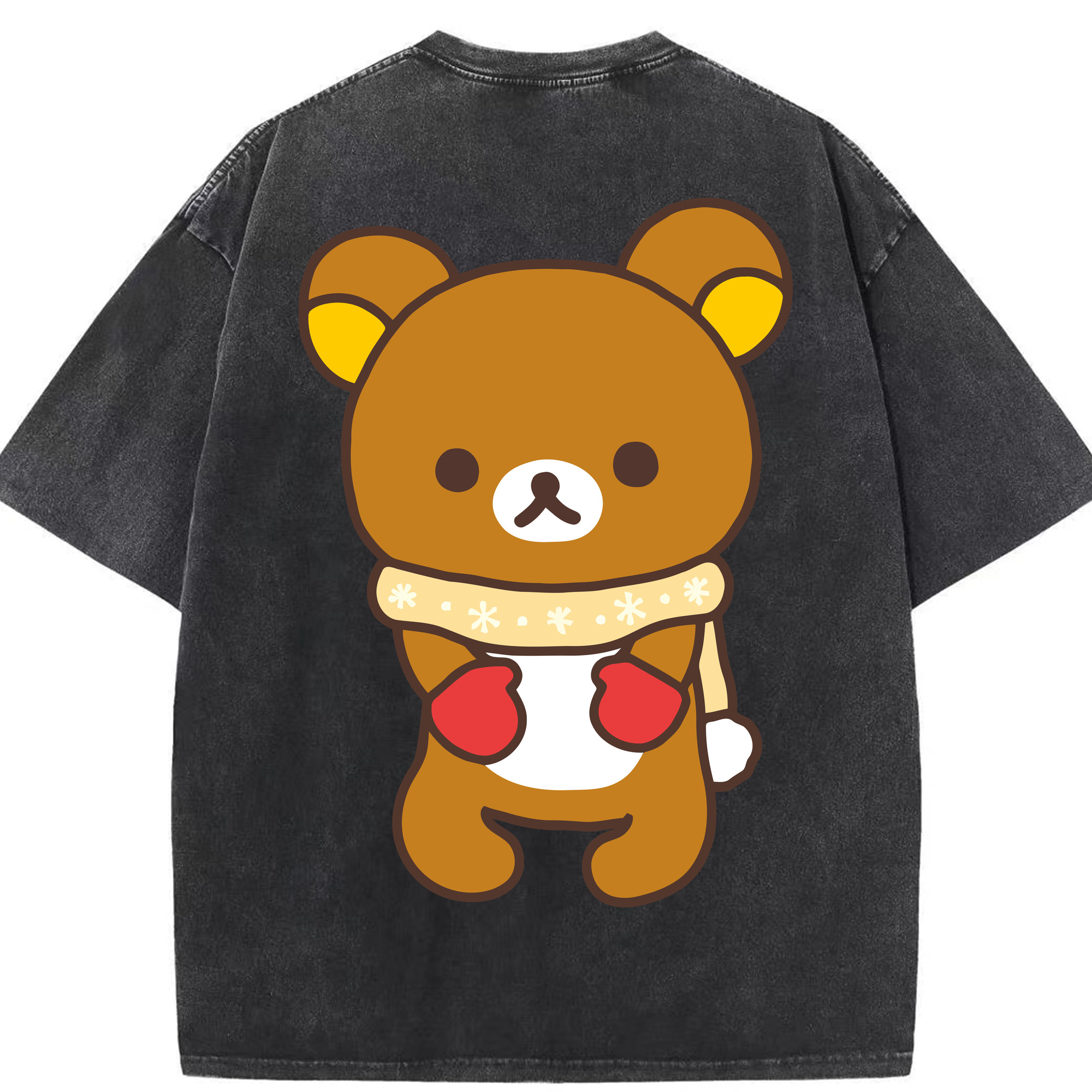 （画像用） リラックマ リラックマ キイロイトリ Rilakkuma Korilakkuma Kiiroitori 綿100% ヴィンテージ風 半袖Tシャツ（背面プリント）