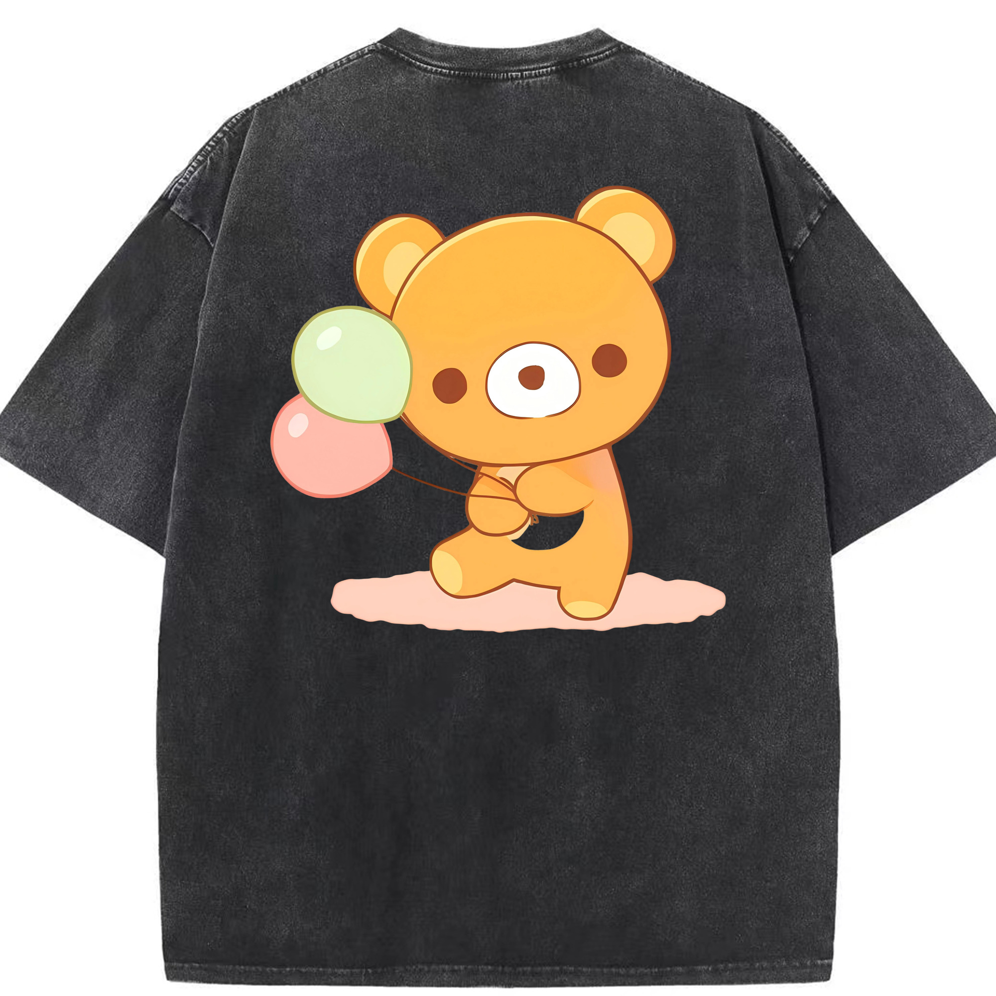 （画像用） リラックマ リラックマ キイロイトリ Rilakkuma Korilakkuma Kiiroitori 綿100% ヴィンテージ風 半袖Tシャツ（背面プリント）