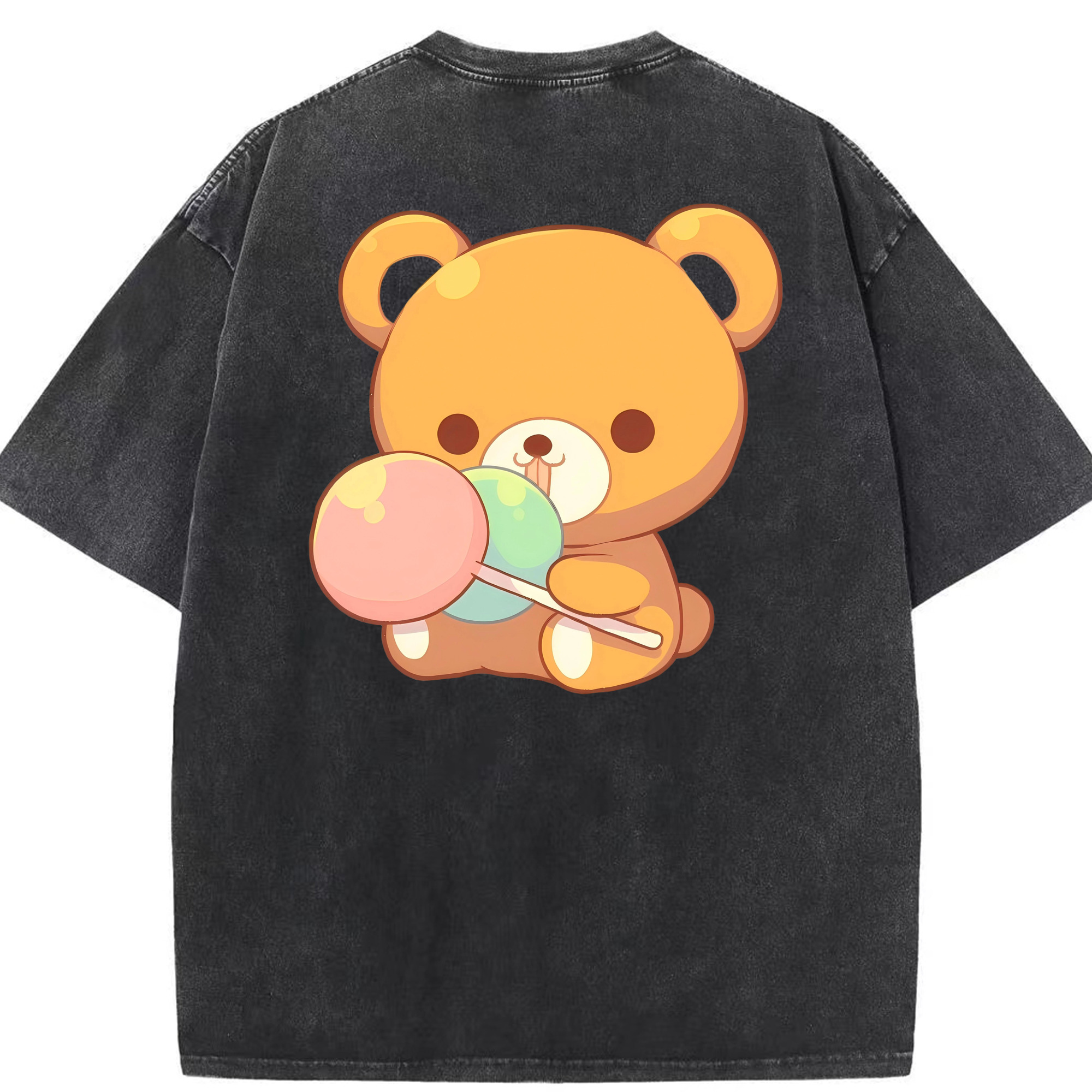 （画像用） リラックマ リラックマ キイロイトリ Rilakkuma Korilakkuma Kiiroitori 綿100% ヴィンテージ風 半袖Tシャツ（背面プリント）