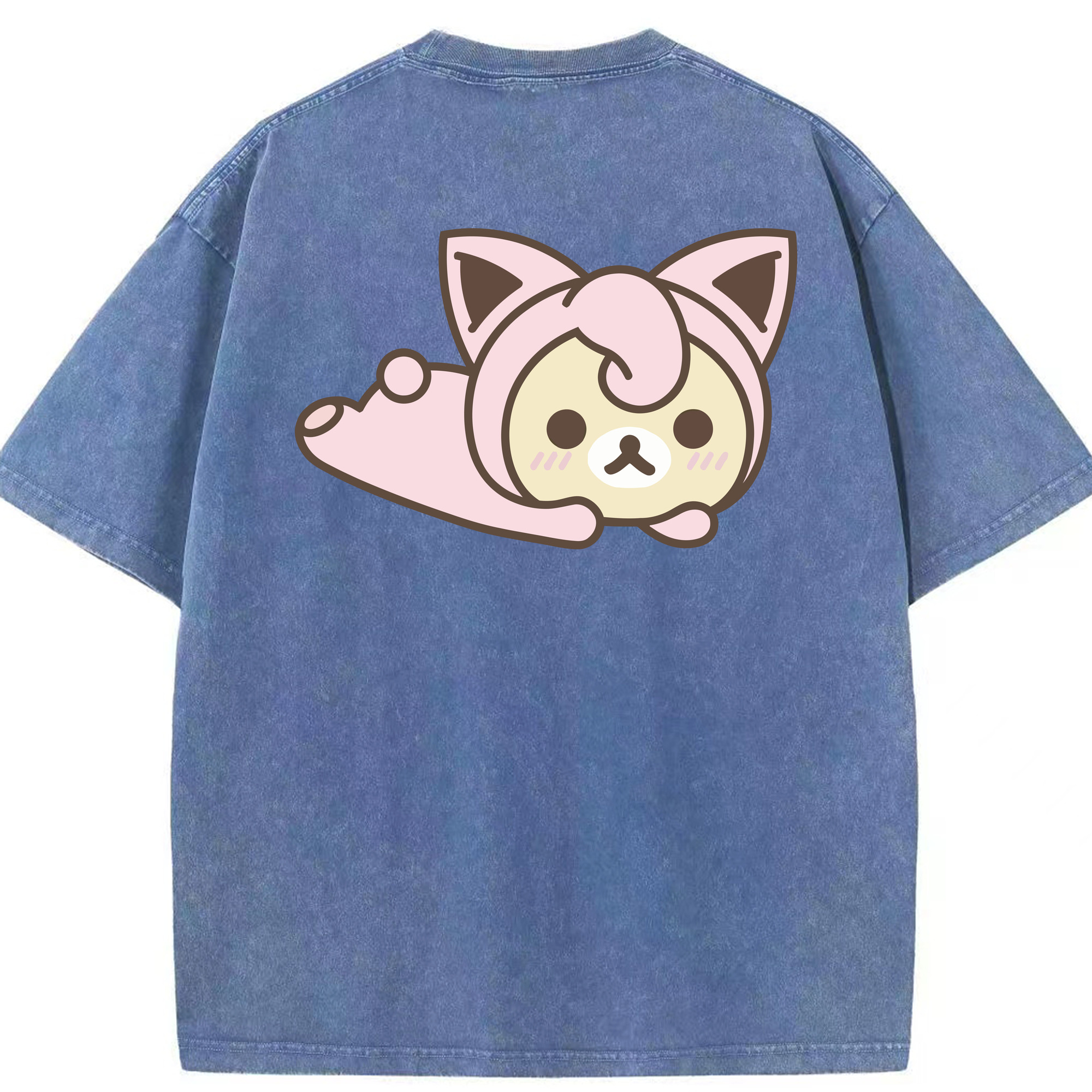 （画像用） リラックマ リラックマ キイロイトリ Rilakkuma Korilakkuma Kiiroitori 綿100% ヴィンテージ風 半袖Tシャツ（背面プリント）