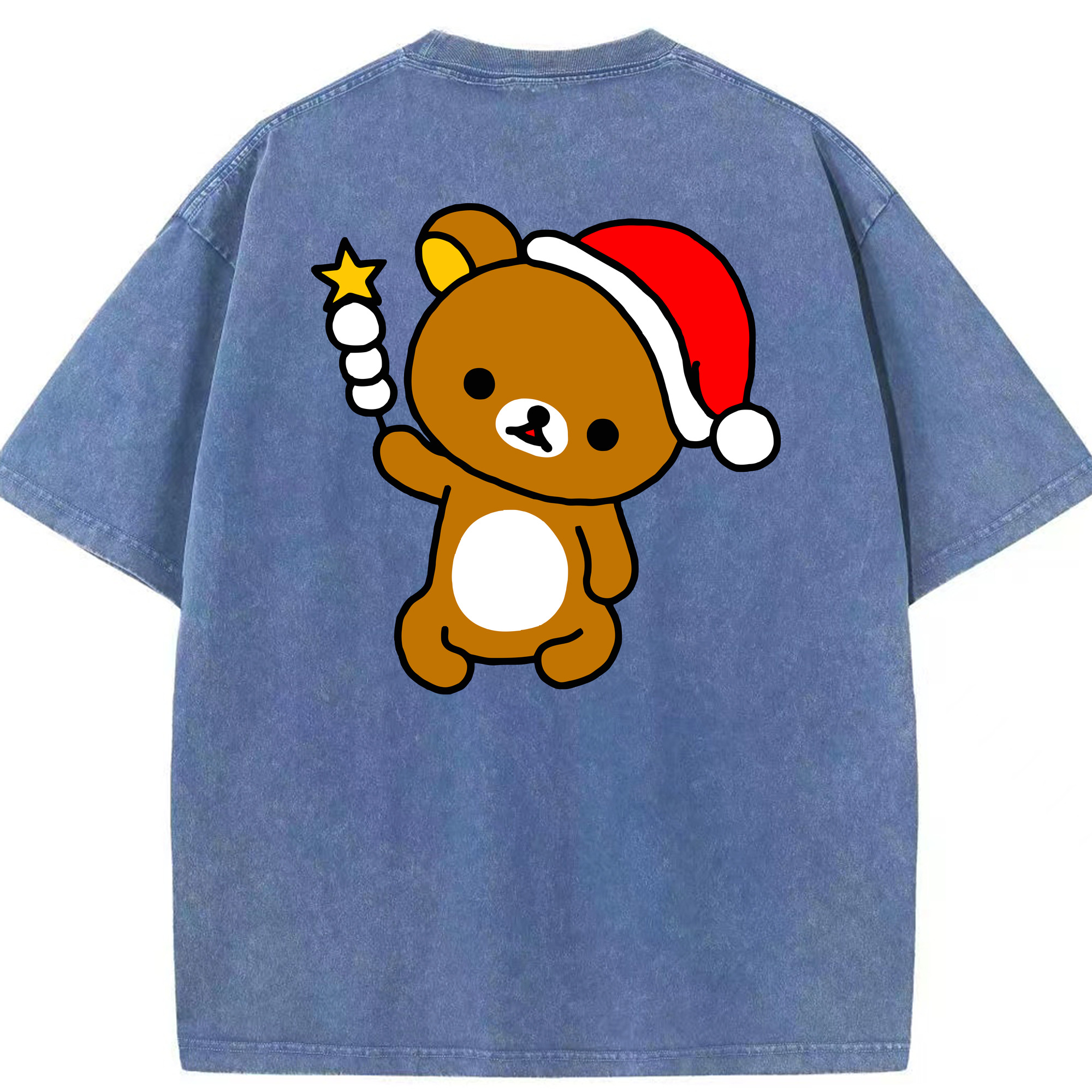 （画像用） リラックマ リラックマ キイロイトリ Rilakkuma Korilakkuma Kiiroitori 綿100% ヴィンテージ風 半袖Tシャツ（背面プリント）