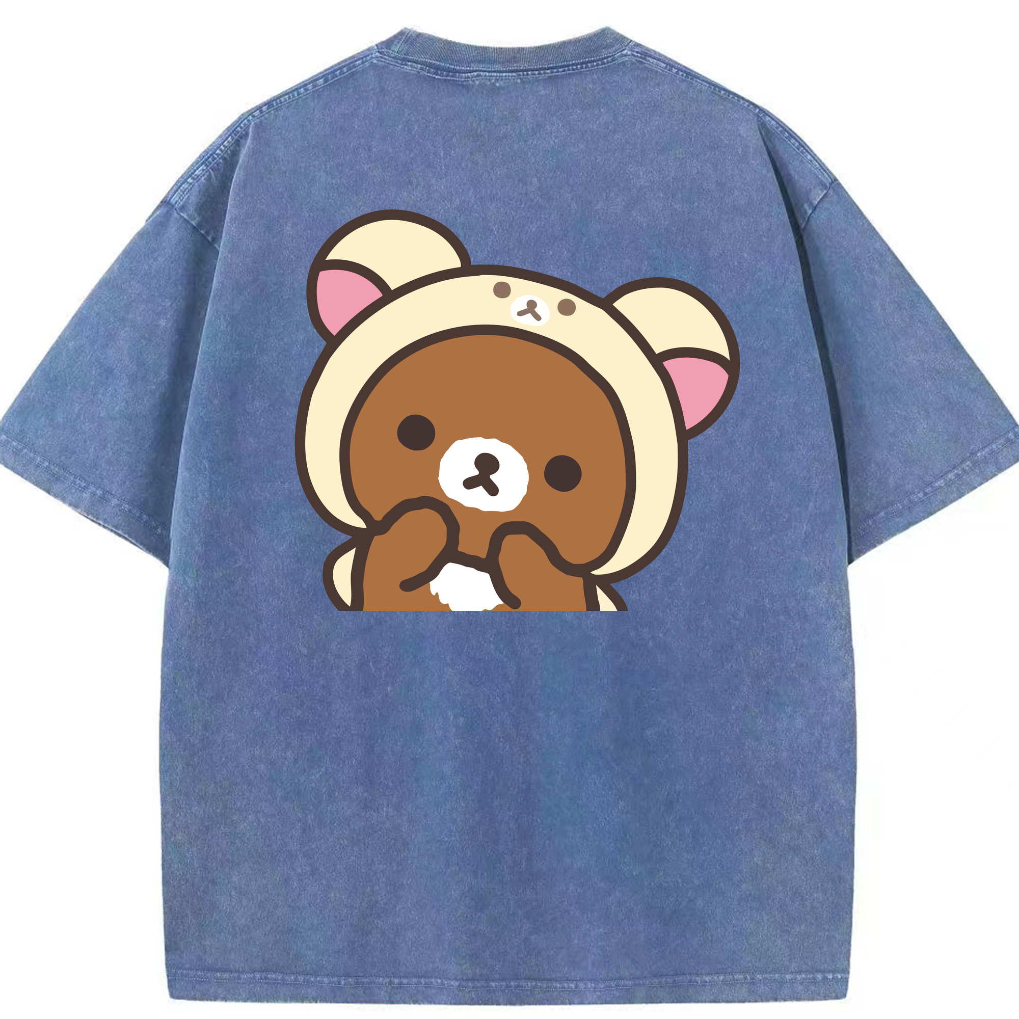 （画像用） リラックマ リラックマ キイロイトリ Rilakkuma Korilakkuma Kiiroitori 綿100% ヴィンテージ風 半袖Tシャツ（背面プリント）