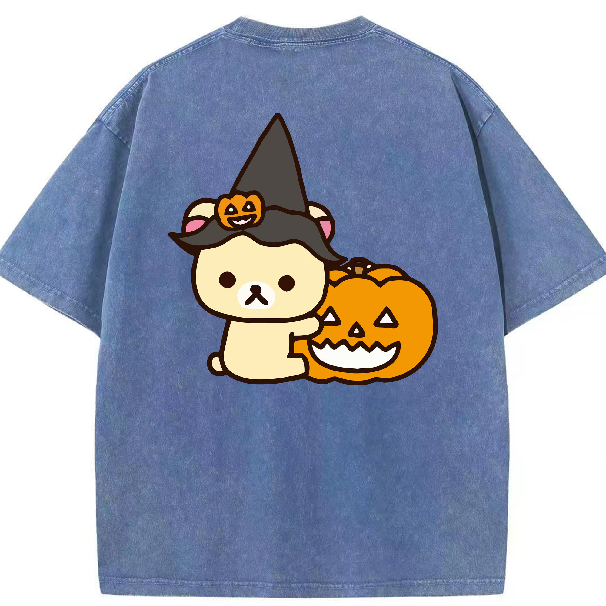 （画像用） リラックマ リラックマ キイロイトリ Rilakkuma Korilakkuma Kiiroitori 綿100% ヴィンテージ風 半袖Tシャツ（背面プリント）
