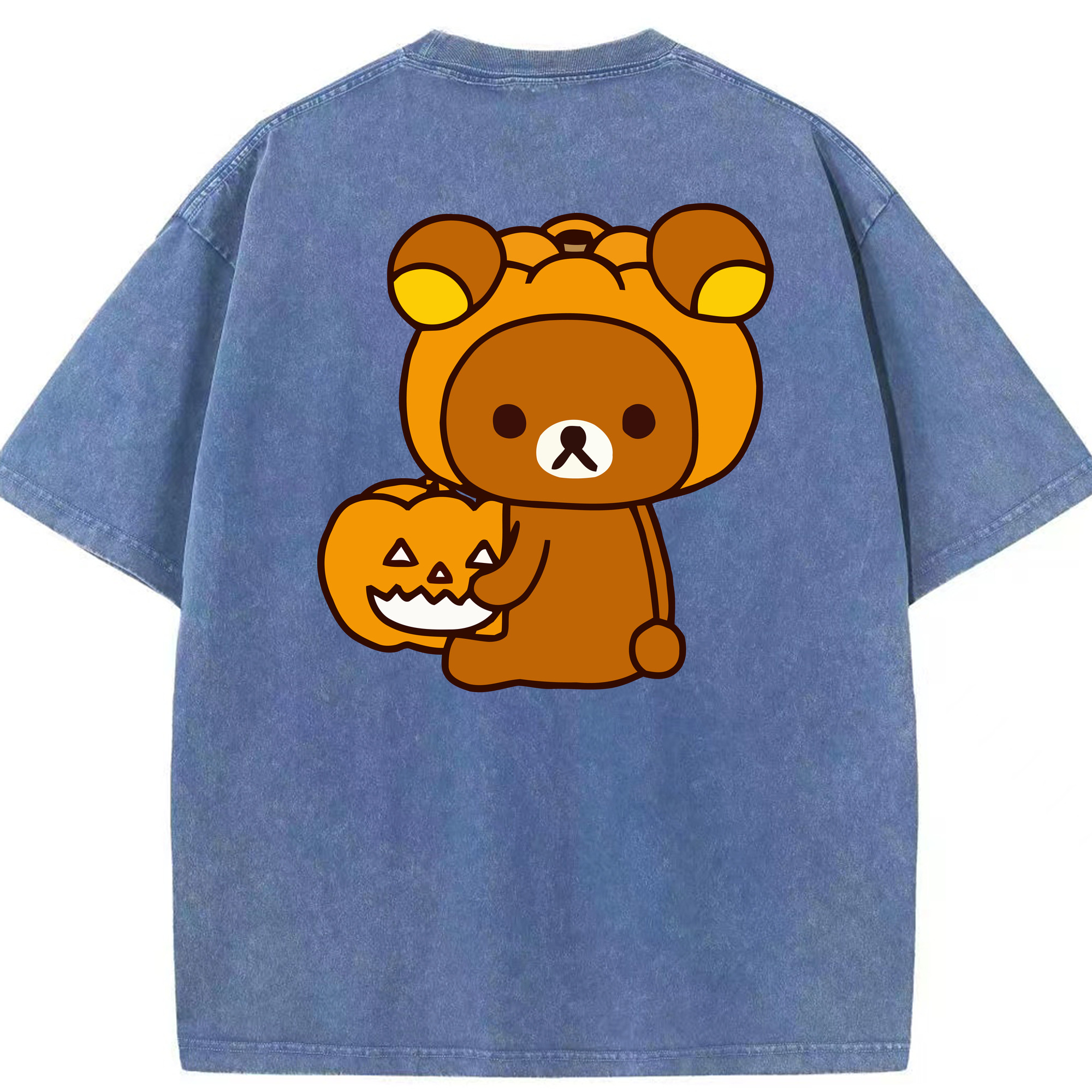 （画像用） リラックマ リラックマ キイロイトリ Rilakkuma Korilakkuma Kiiroitori 綿100% ヴィンテージ風 半袖Tシャツ（背面プリント）
