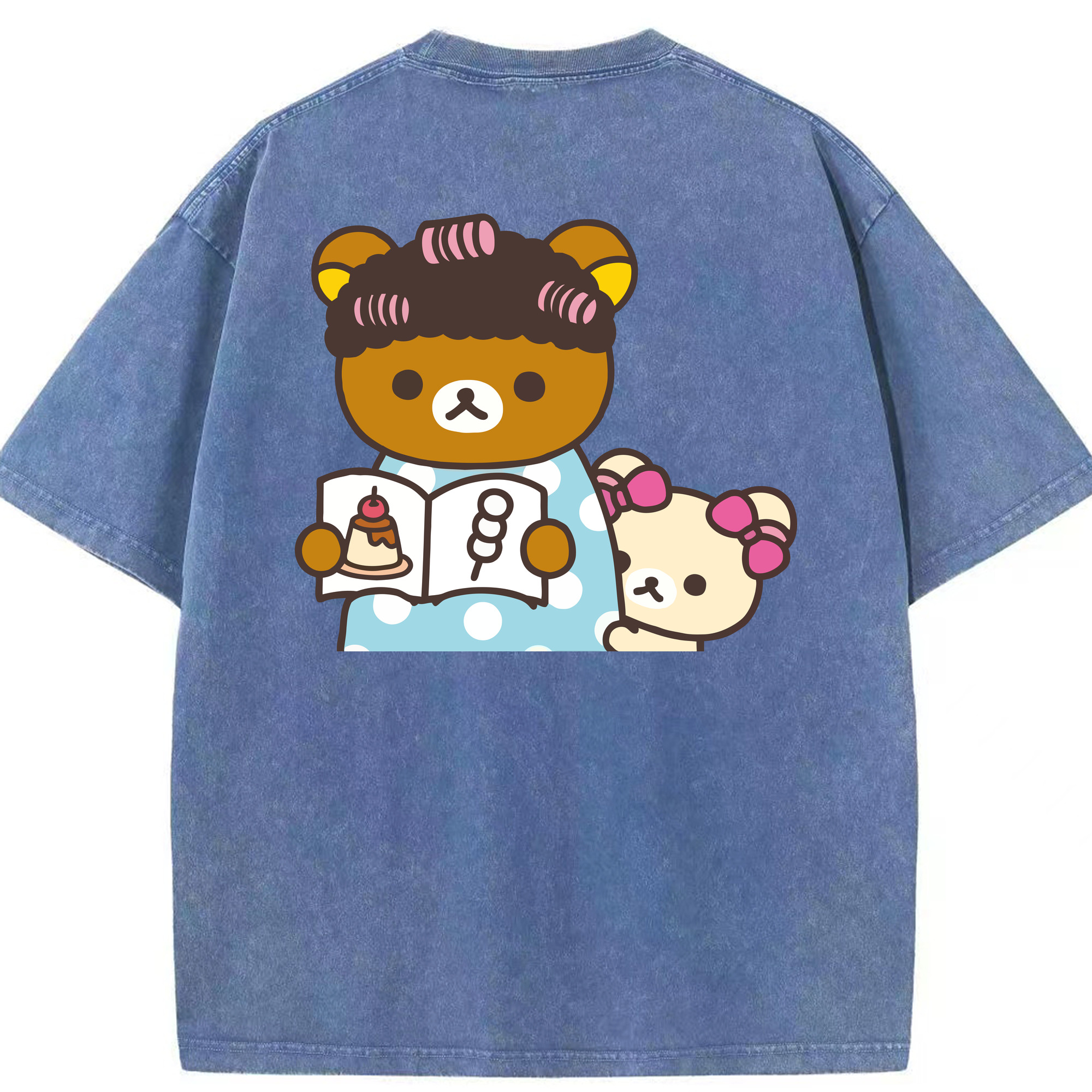 （画像用） リラックマ リラックマ キイロイトリ Rilakkuma Korilakkuma Kiiroitori 綿100% ヴィンテージ風 半袖Tシャツ（背面プリント）