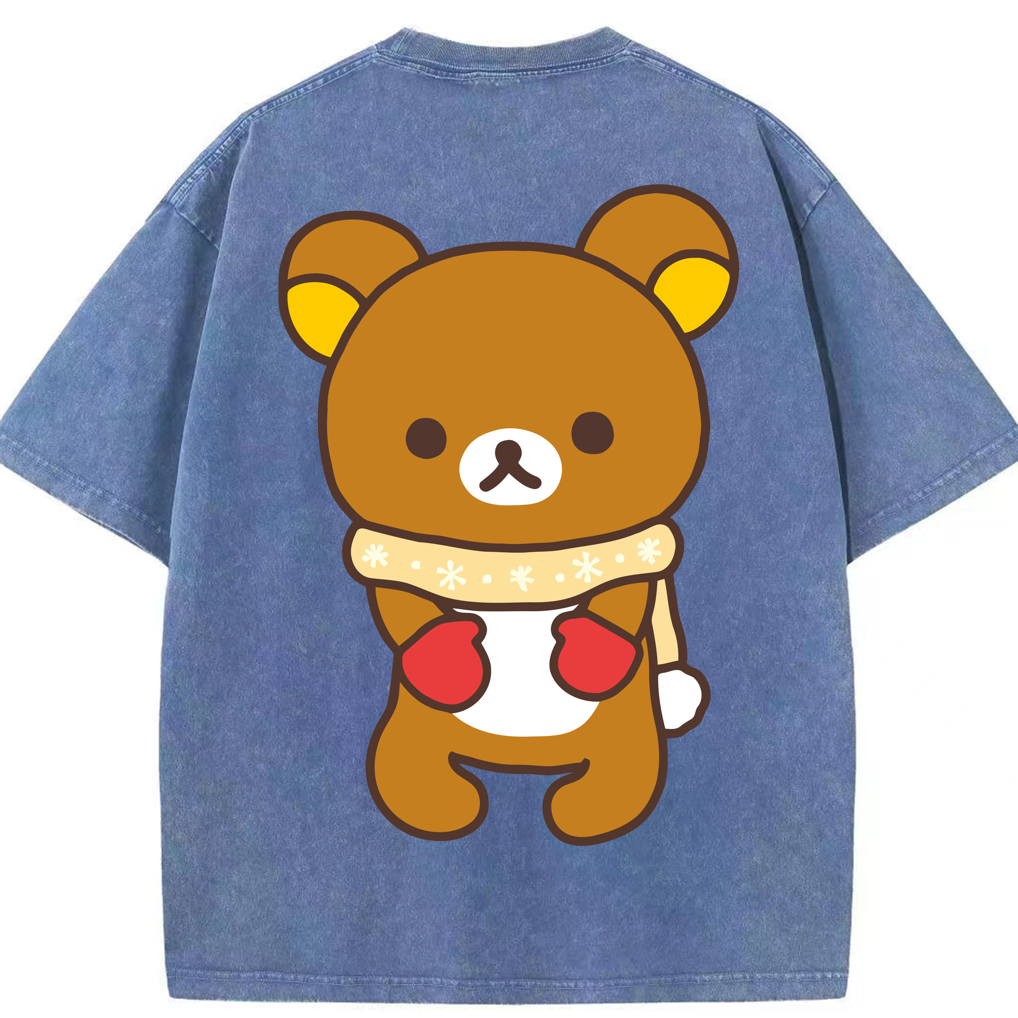 （画像用） リラックマ リラックマ キイロイトリ Rilakkuma Korilakkuma Kiiroitori 綿100% ヴィンテージ風 半袖Tシャツ（背面プリント）