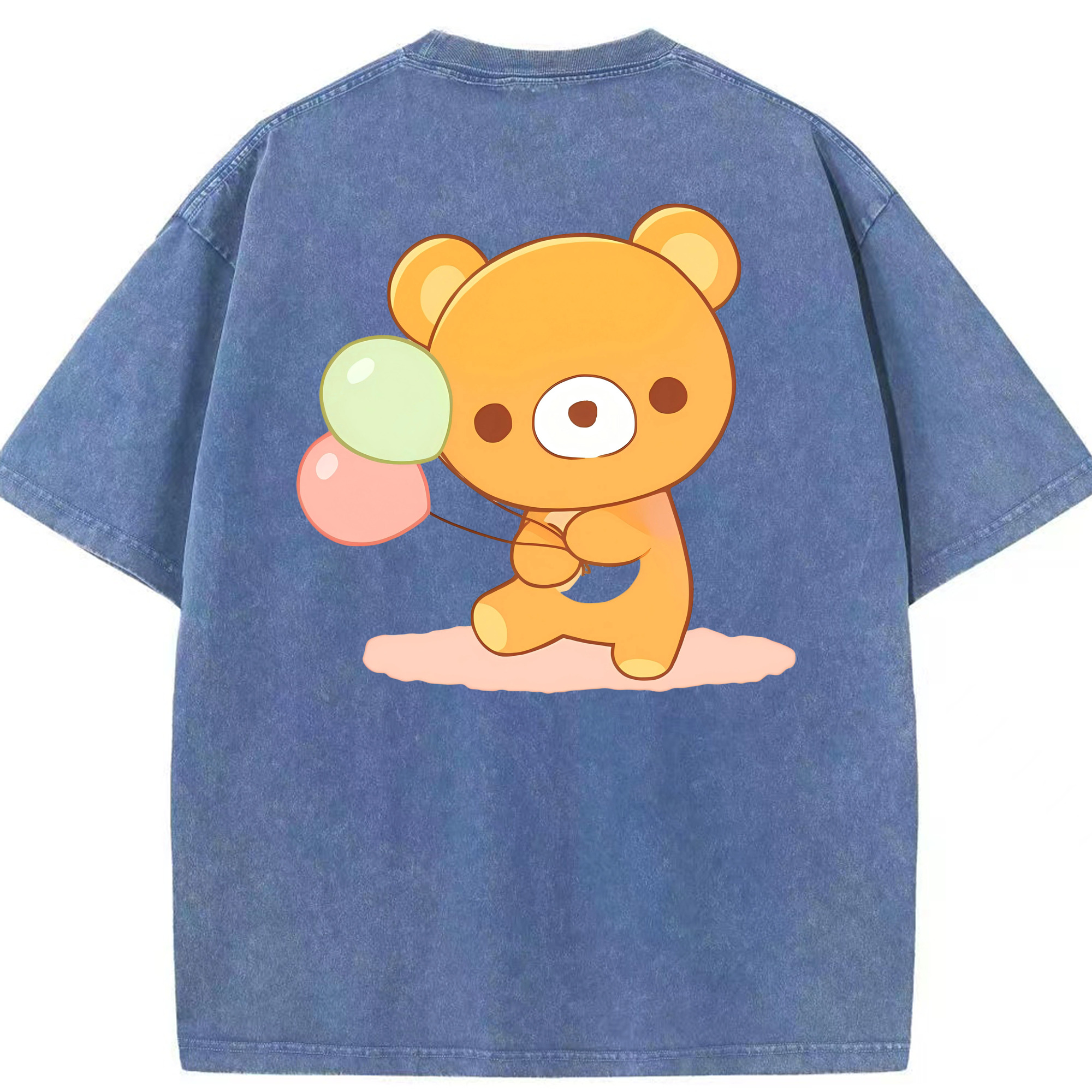 （画像用） リラックマ リラックマ キイロイトリ Rilakkuma Korilakkuma Kiiroitori 綿100% ヴィンテージ風 半袖Tシャツ（背面プリント）