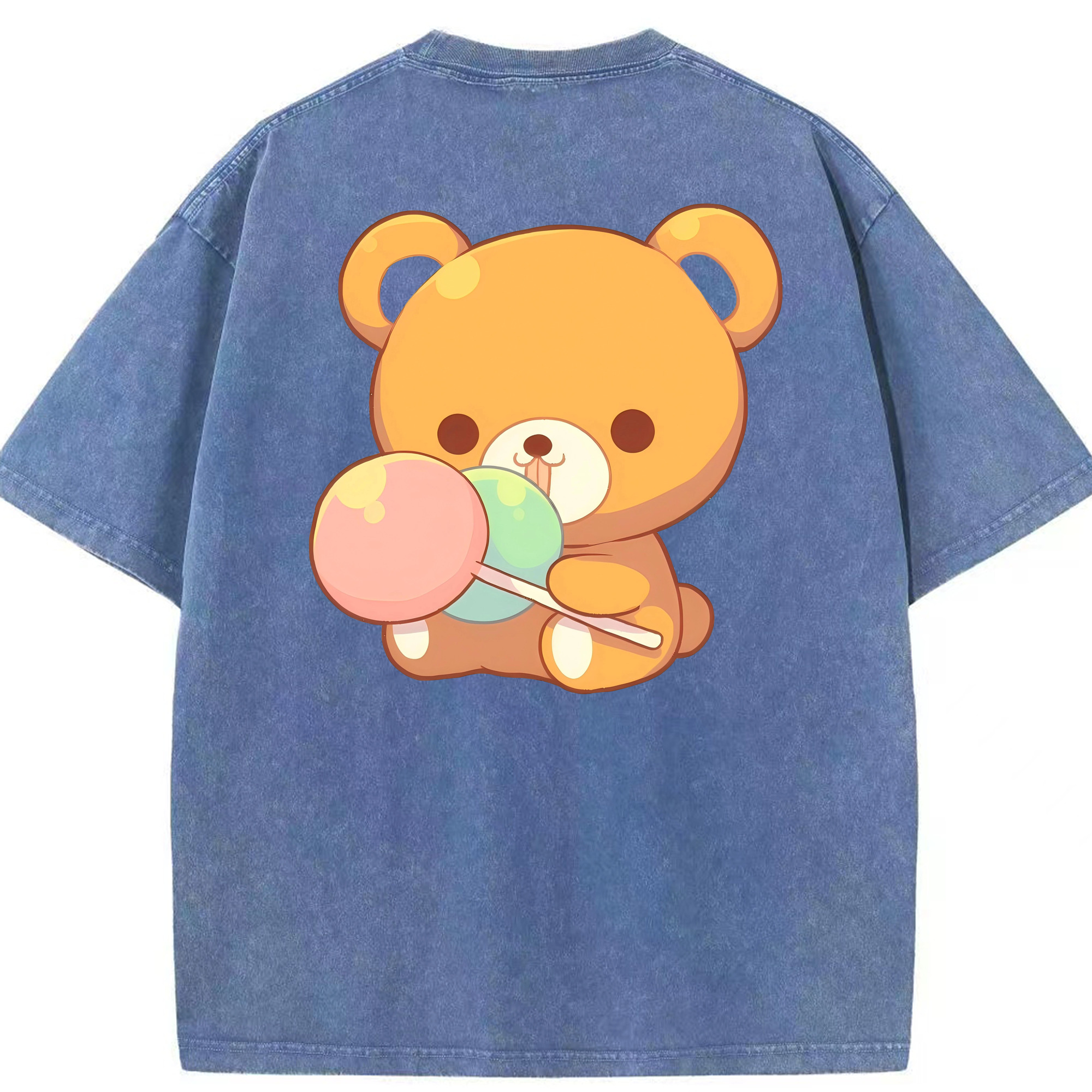 （画像用） リラックマ リラックマ キイロイトリ Rilakkuma Korilakkuma Kiiroitori 綿100% ヴィンテージ風 半袖Tシャツ（背面プリント）