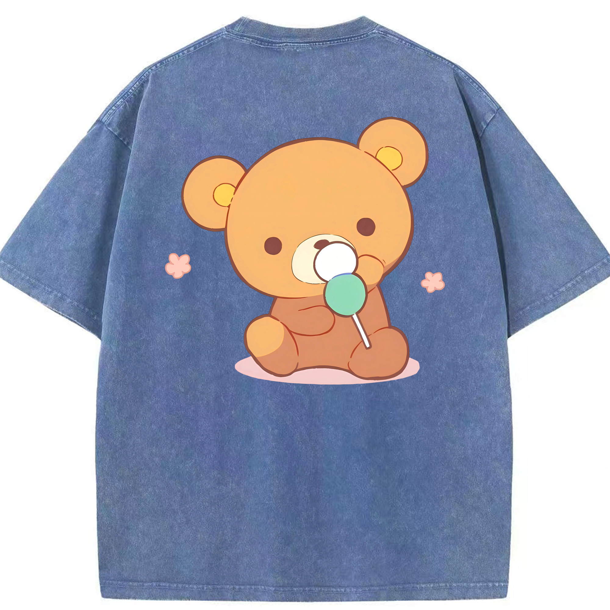 （画像用） リラックマ リラックマ キイロイトリ Rilakkuma Korilakkuma Kiiroitori 綿100% ヴィンテージ風 半袖Tシャツ（背面プリント）