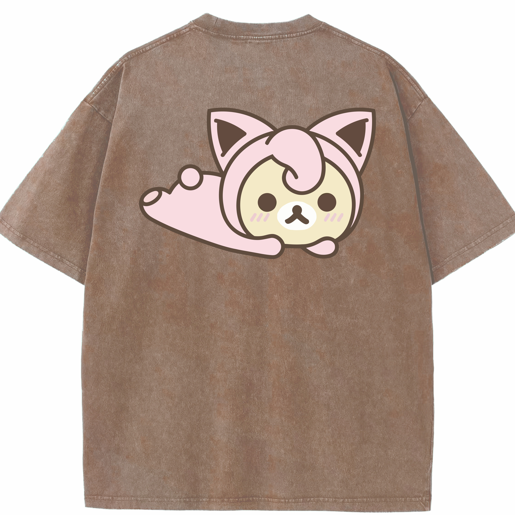 （画像用） リラックマ リラックマ キイロイトリ Rilakkuma Korilakkuma Kiiroitori 綿100% ヴィンテージ風 半袖Tシャツ（背面プリント）