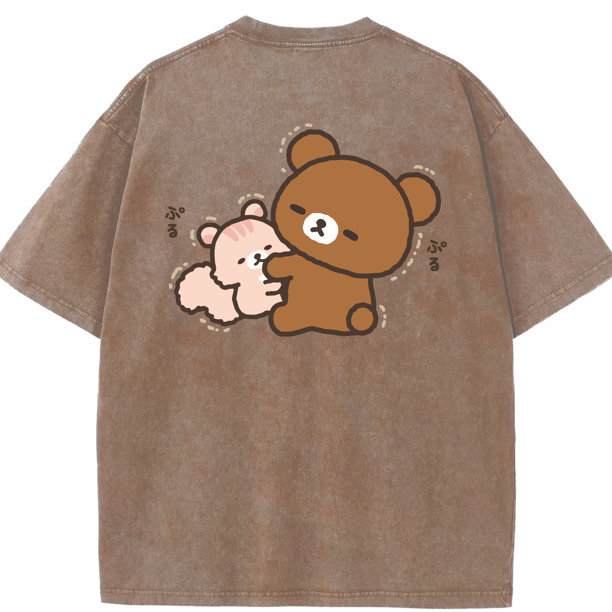 （画像用） リラックマ リラックマ キイロイトリ Rilakkuma Korilakkuma Kiiroitori 綿100% ヴィンテージ風 半袖Tシャツ（背面プリント）