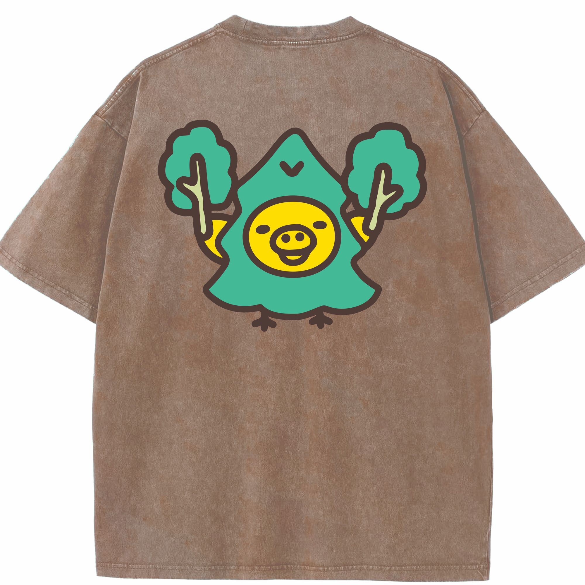 （画像用） リラックマ リラックマ キイロイトリ Rilakkuma Korilakkuma Kiiroitori 綿100% ヴィンテージ風 半袖Tシャツ（背面プリント）