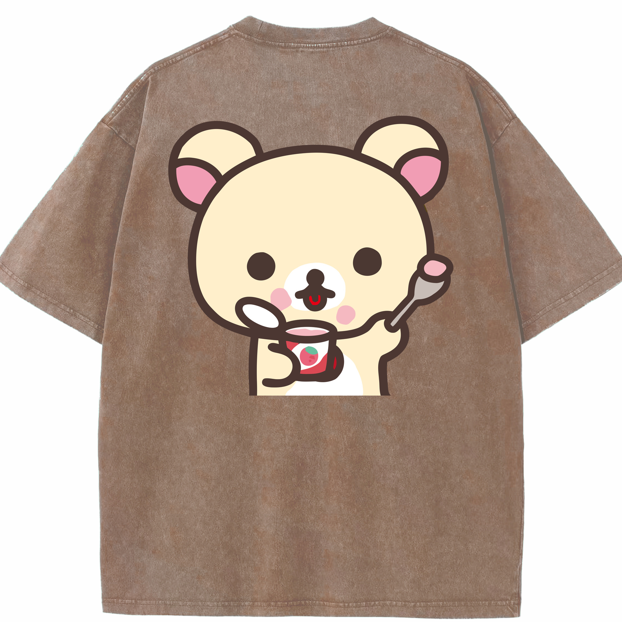 （画像用） リラックマ リラックマ キイロイトリ Rilakkuma Korilakkuma Kiiroitori 綿100% ヴィンテージ風 半袖Tシャツ（背面プリント）