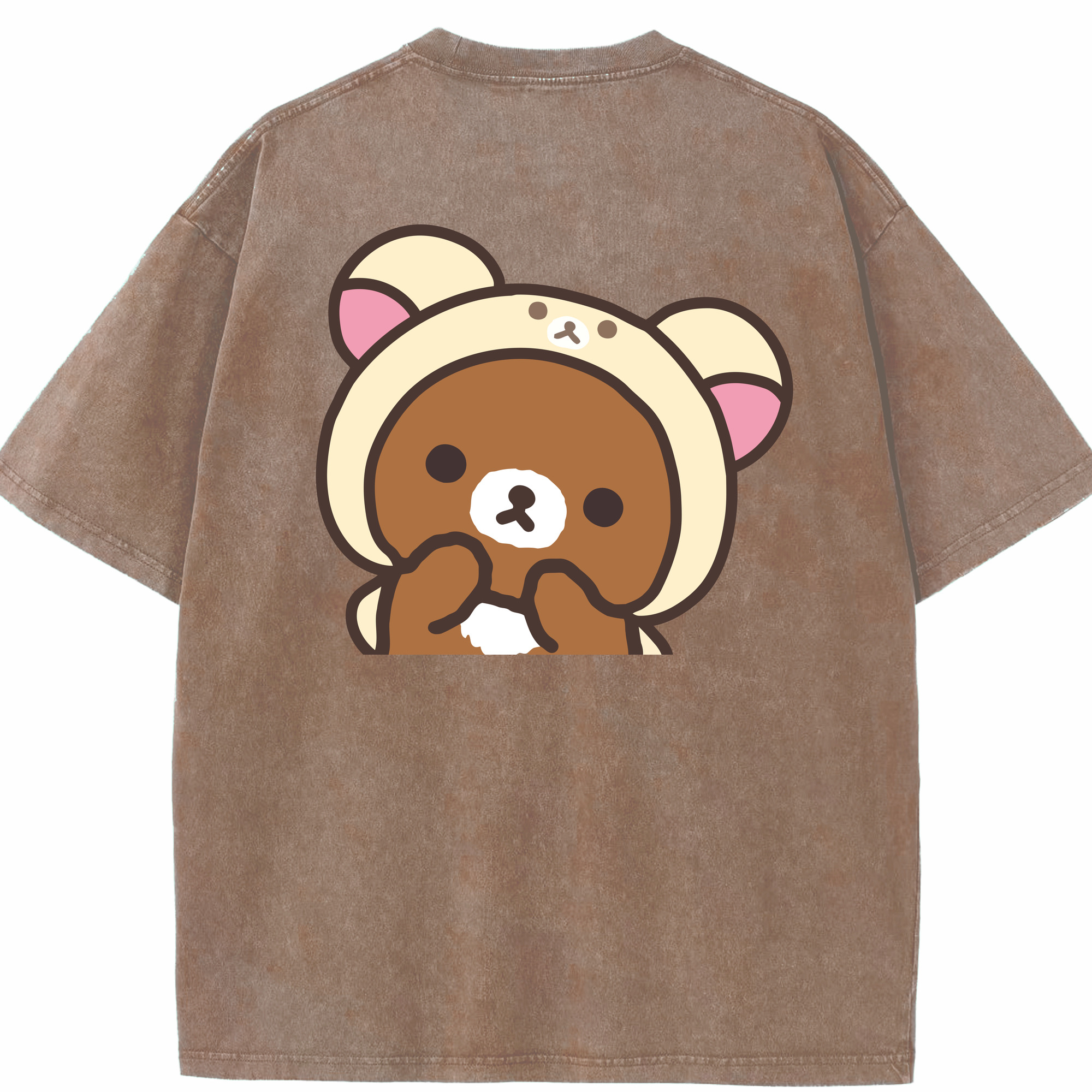 （画像用） リラックマ リラックマ キイロイトリ Rilakkuma Korilakkuma Kiiroitori 綿100% ヴィンテージ風 半袖Tシャツ（背面プリント）