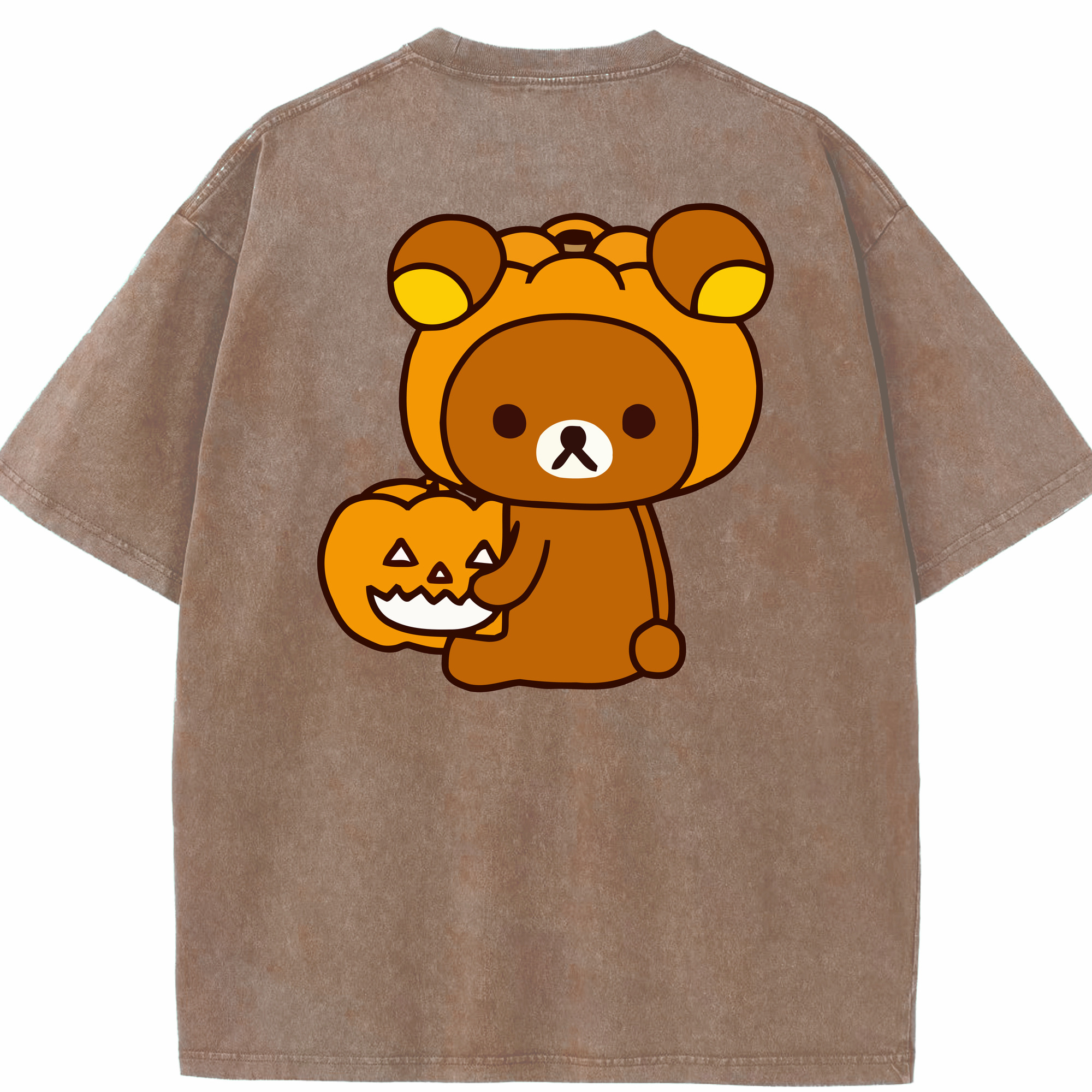 （画像用） リラックマ リラックマ キイロイトリ Rilakkuma Korilakkuma Kiiroitori 綿100% ヴィンテージ風 半袖Tシャツ（背面プリント）